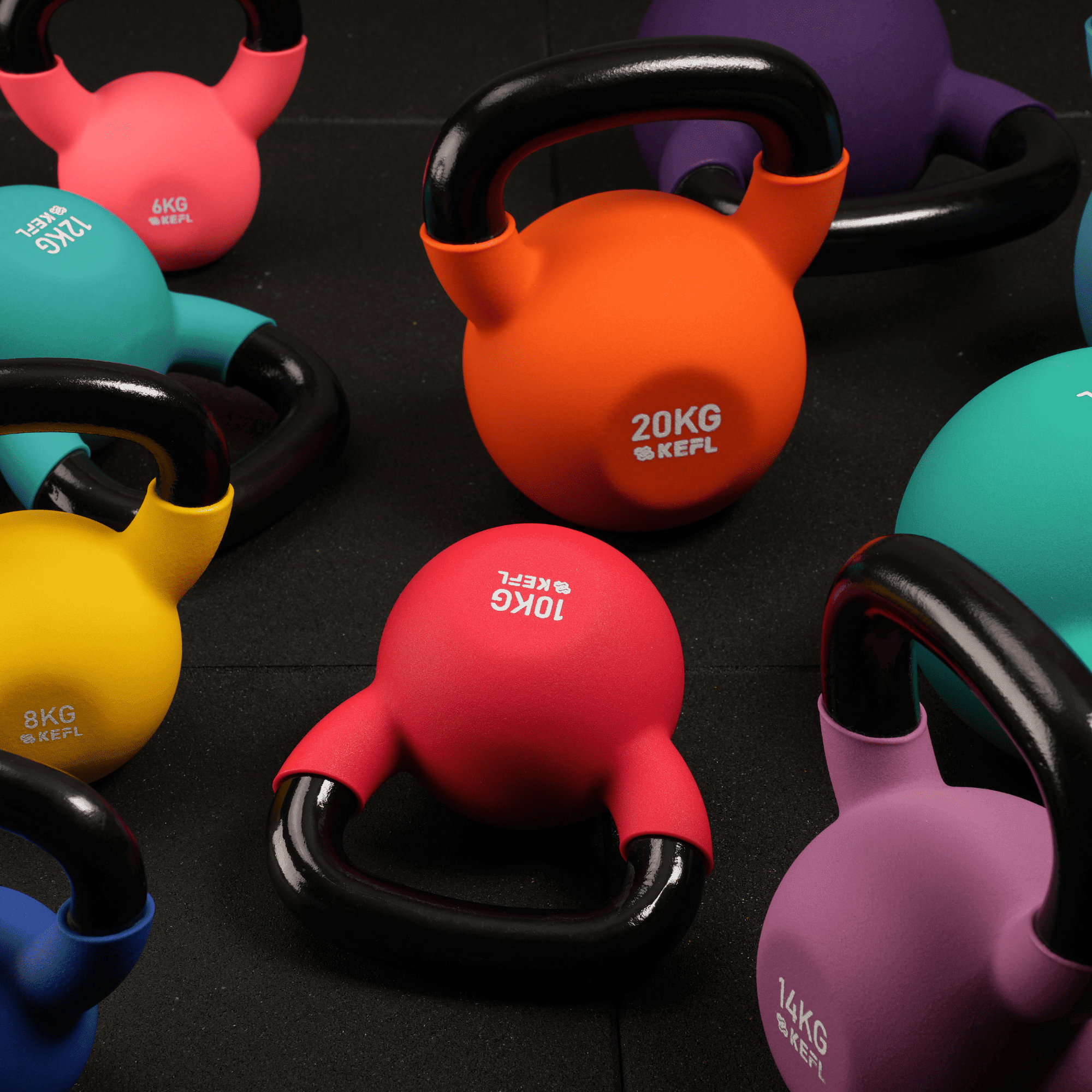KEFL Sports Neoprene Kettlebell - Colour Coded