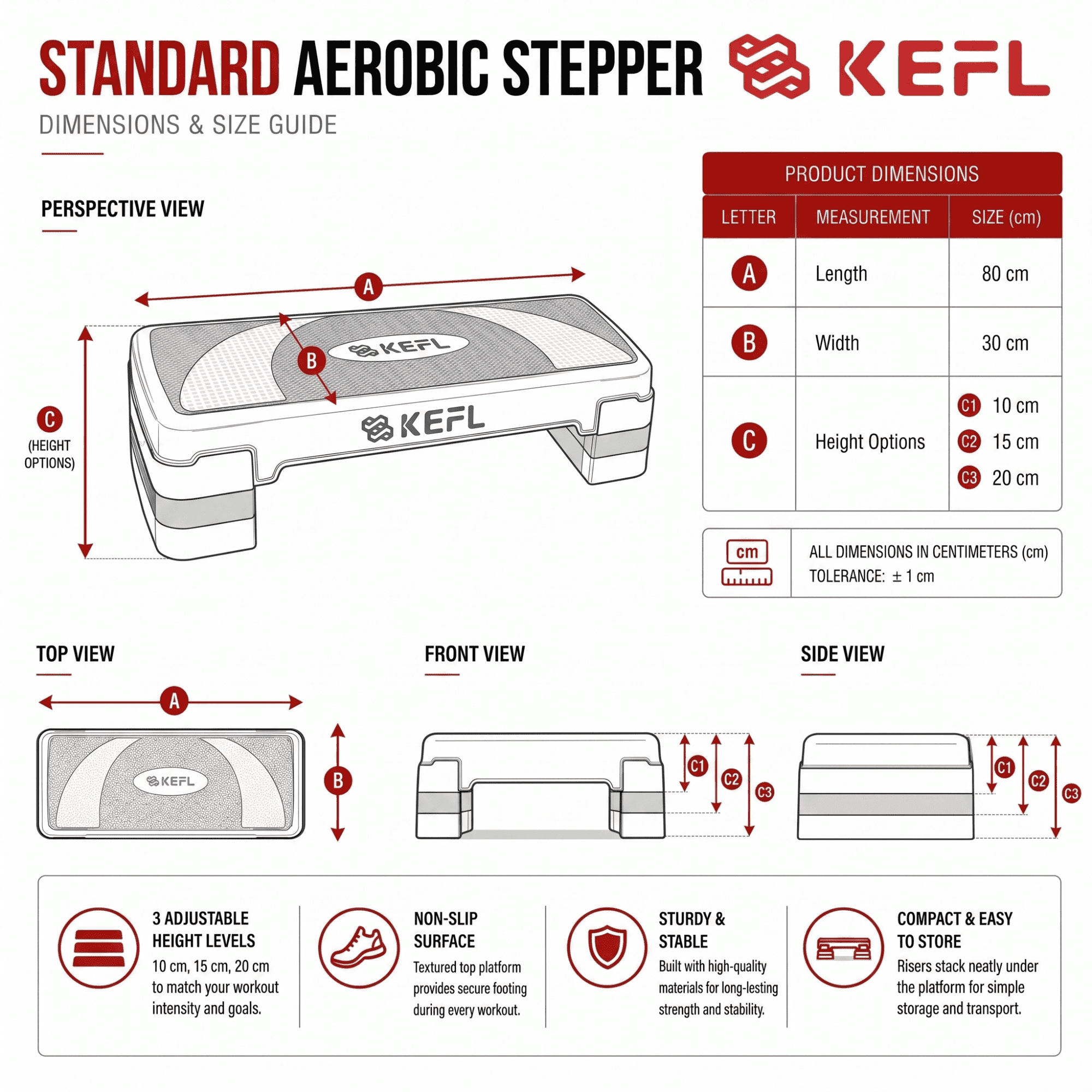 KEFL Standard Aerobic Stepper