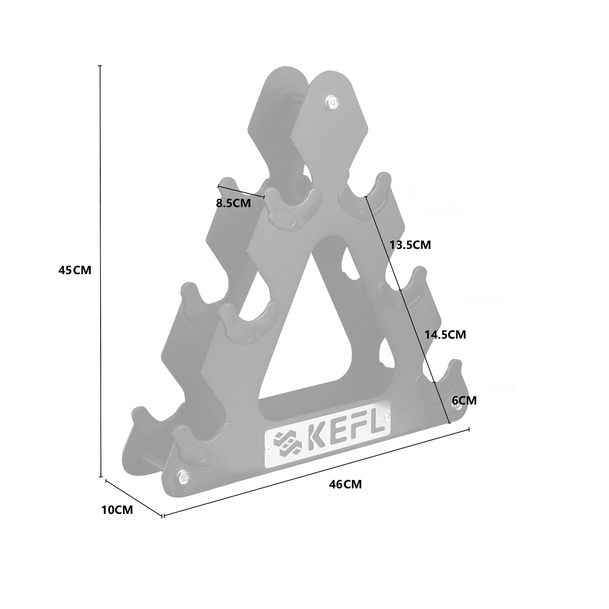 KEFL Steel Hex 3 Tier Dumbbell Rack