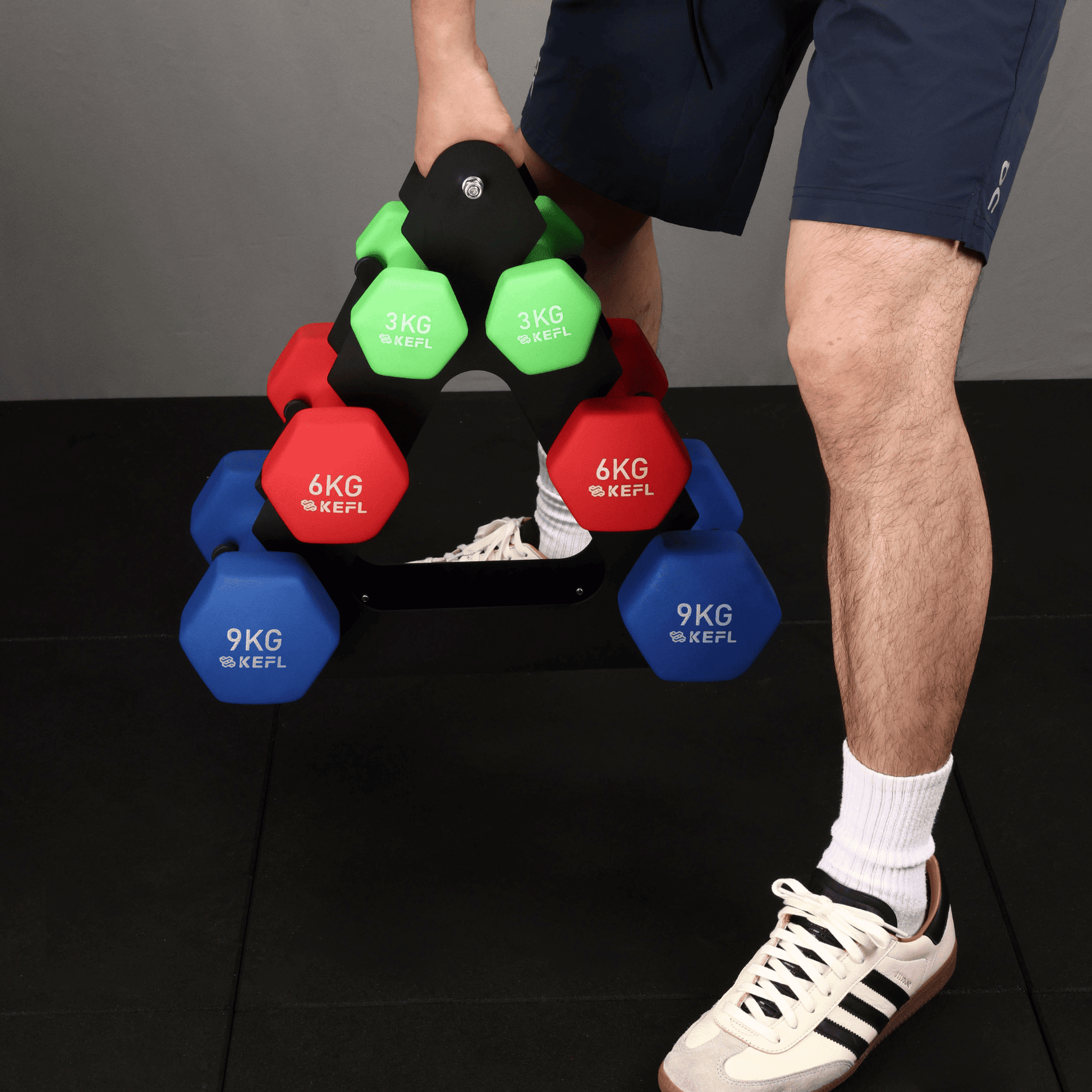 KEFL Steel Hex 3 Tier Dumbbell Rack