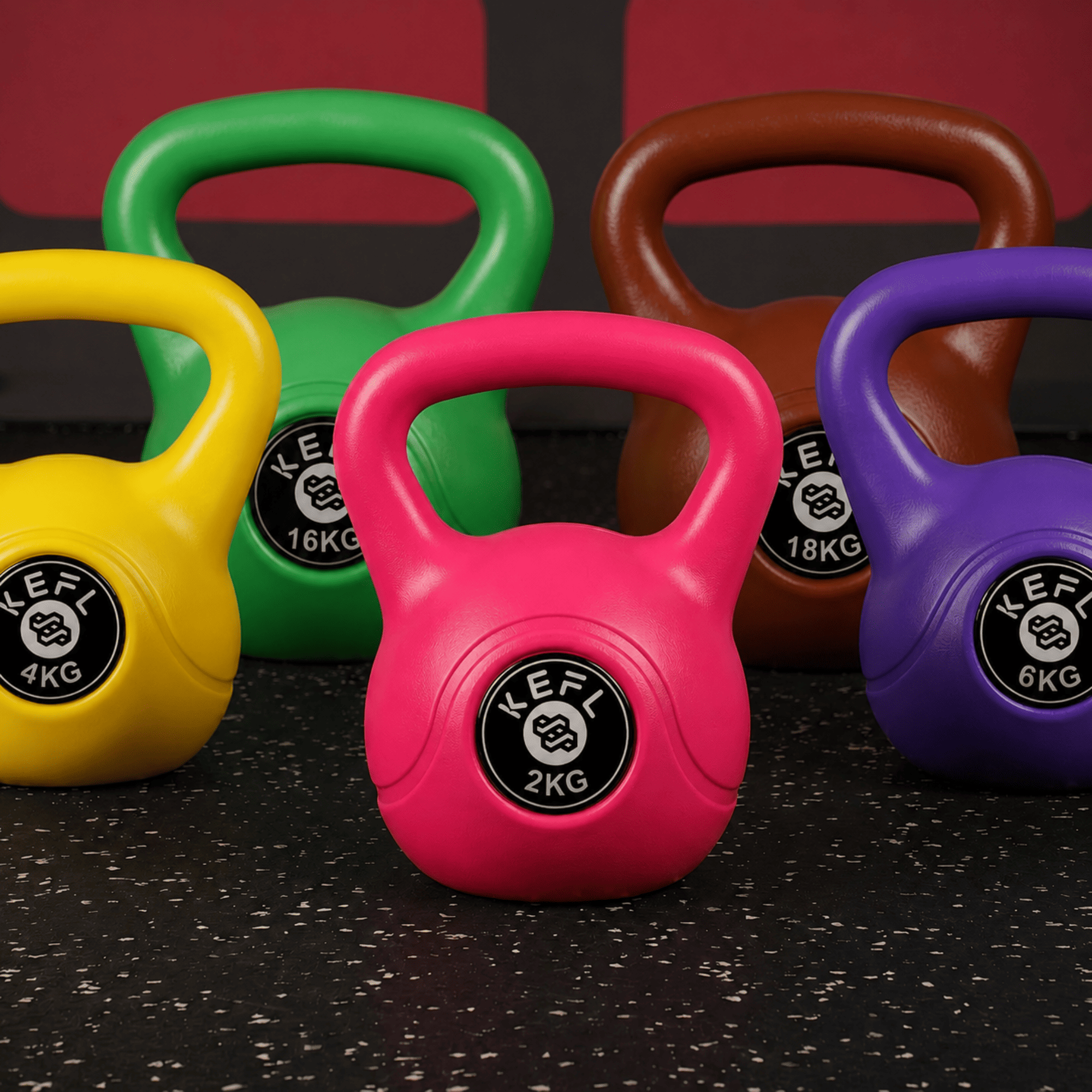 KEFL Vinyl Kettlebell 2KG - 20KG