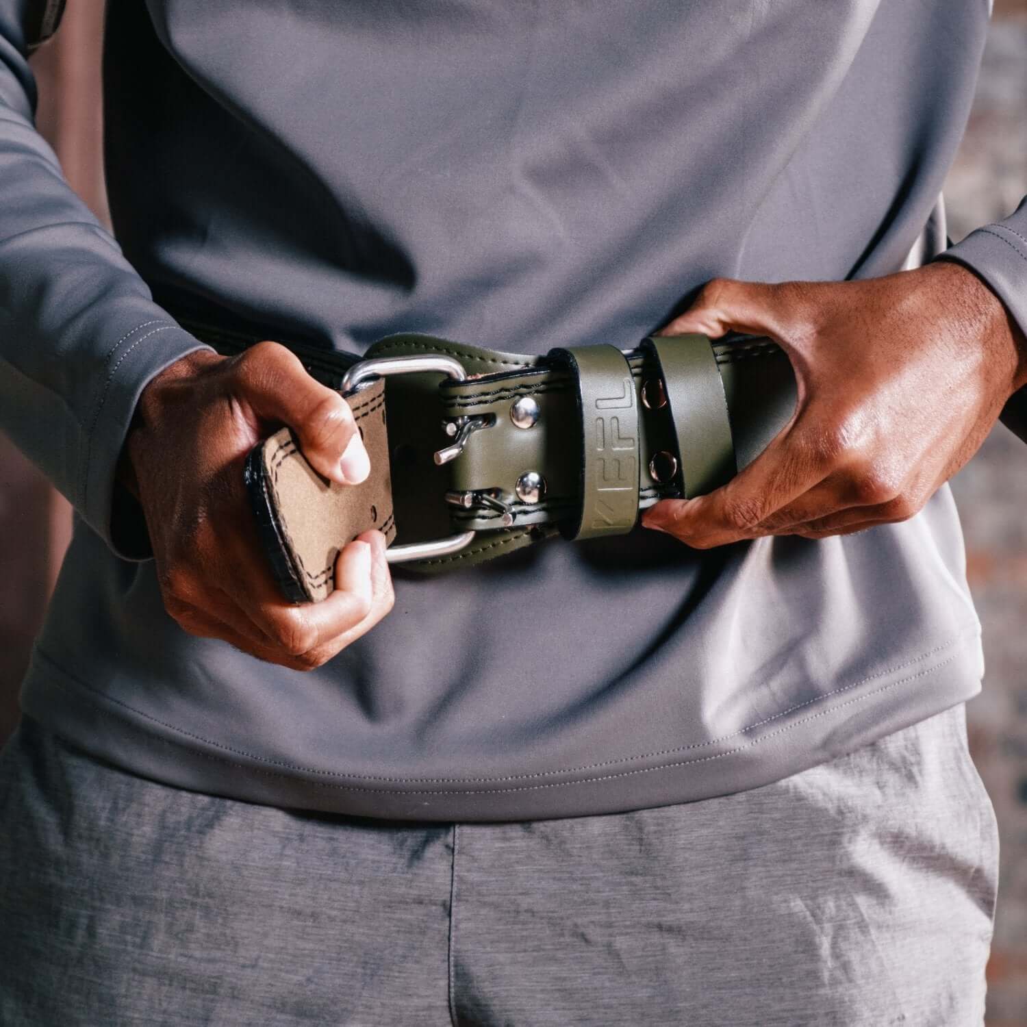 Leather Weight Lifting Gym Support Belt - Powerlifting Training Lumbar Back