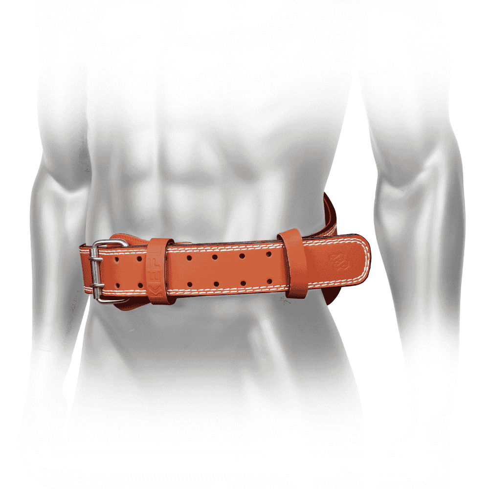 Leather Weight Lifting Gym Support Belt - Powerlifting Training Lumbar Back