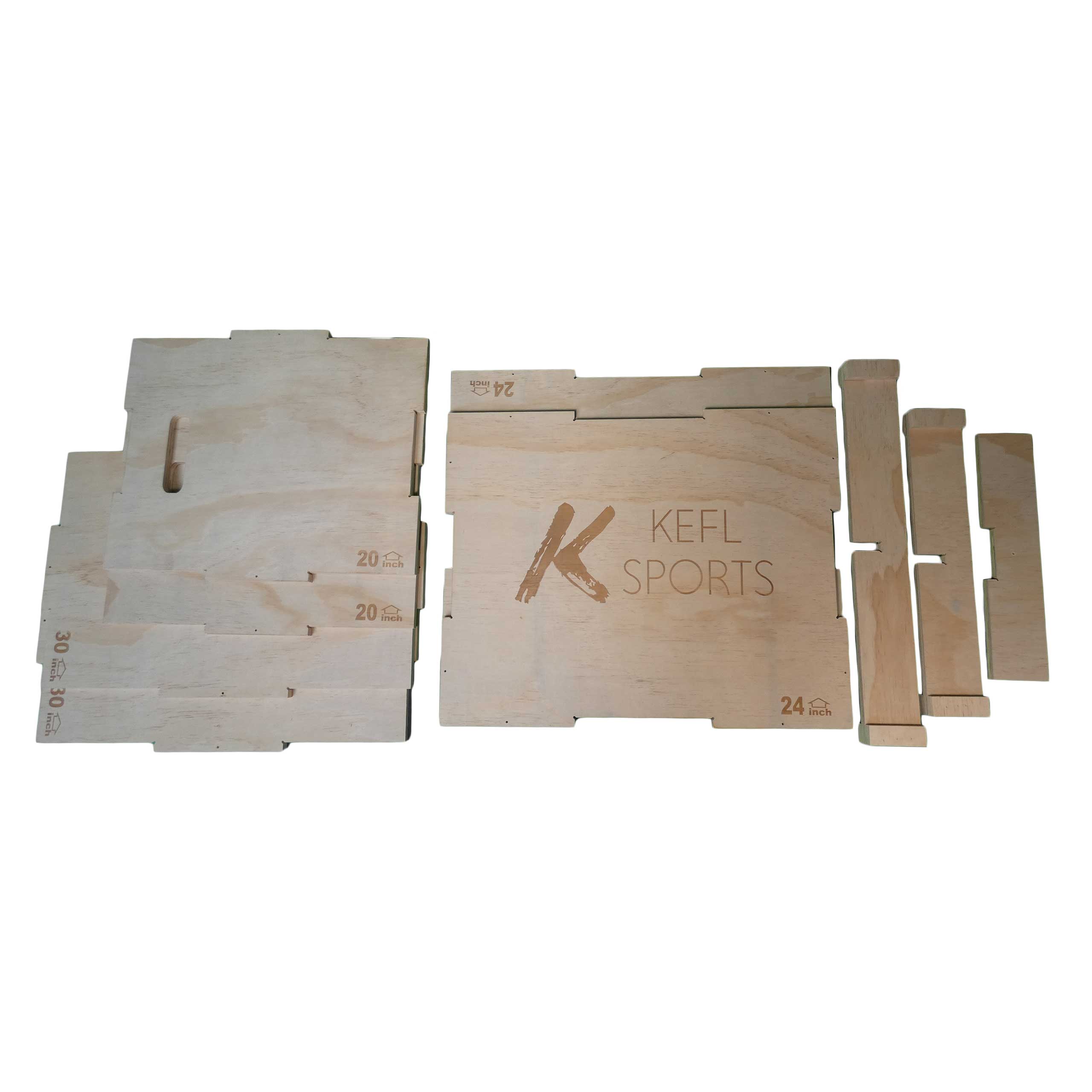 KEFL 3 in 1 Wooden Plyo Jump Box - 30" X 24" X 20" - KEFLUK