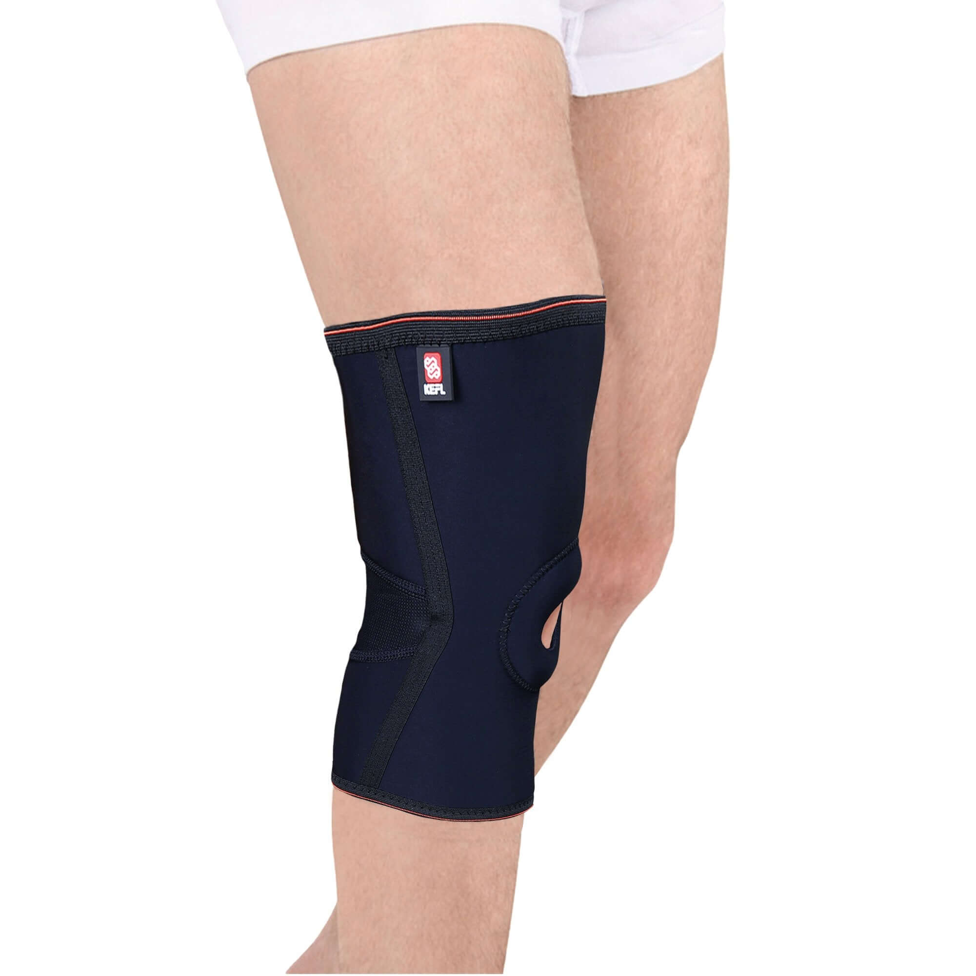 Basic Knee Support Open Patella Brace with Straps - KEFLUK