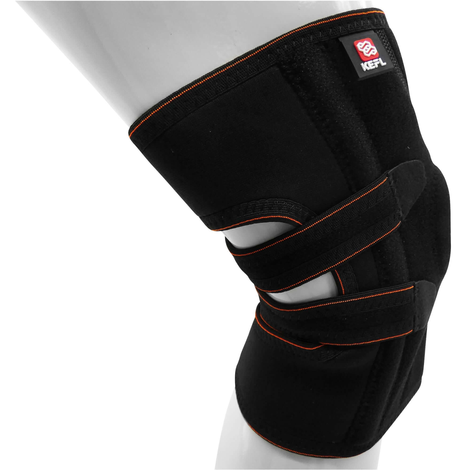 Extended Knee Support Open Patella Brace with Straps - KEFLUK