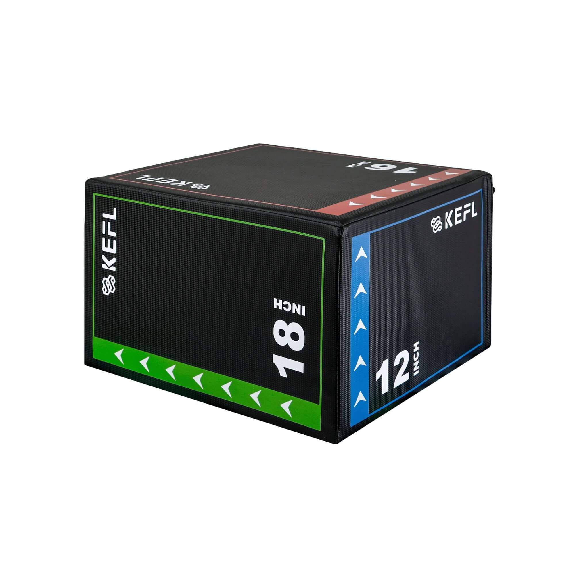 KEFL 3 in 1 Soft Plyometric Jump Box - 18" x 16" x 12" - KEFLUK