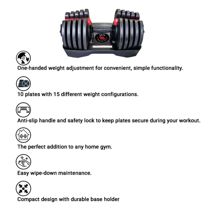 KEFL Adjustable Select tech Dumbbell 40KG - KEFL