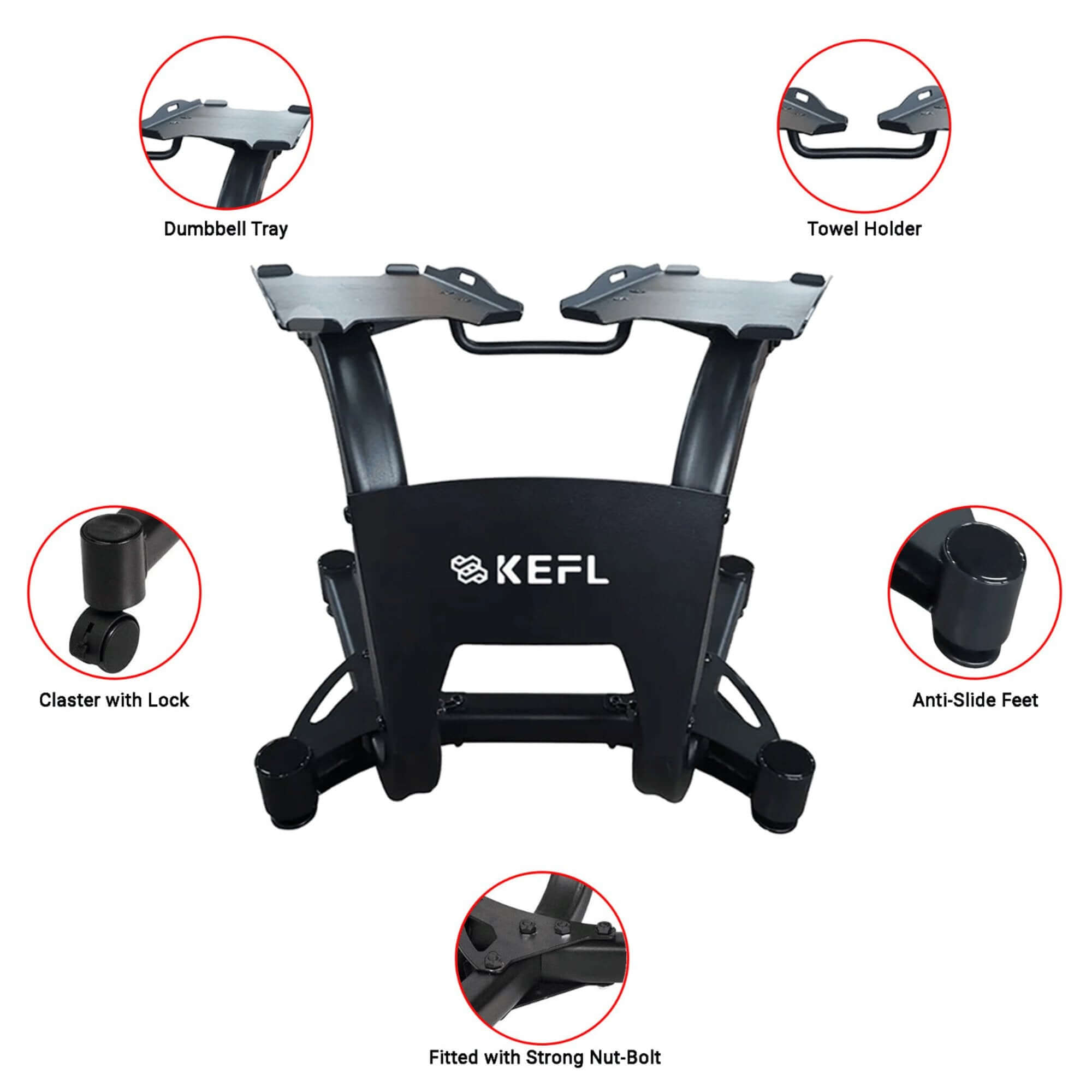 KEFL Adjustable Select Tech Dumbbell Stand - KEFLUK