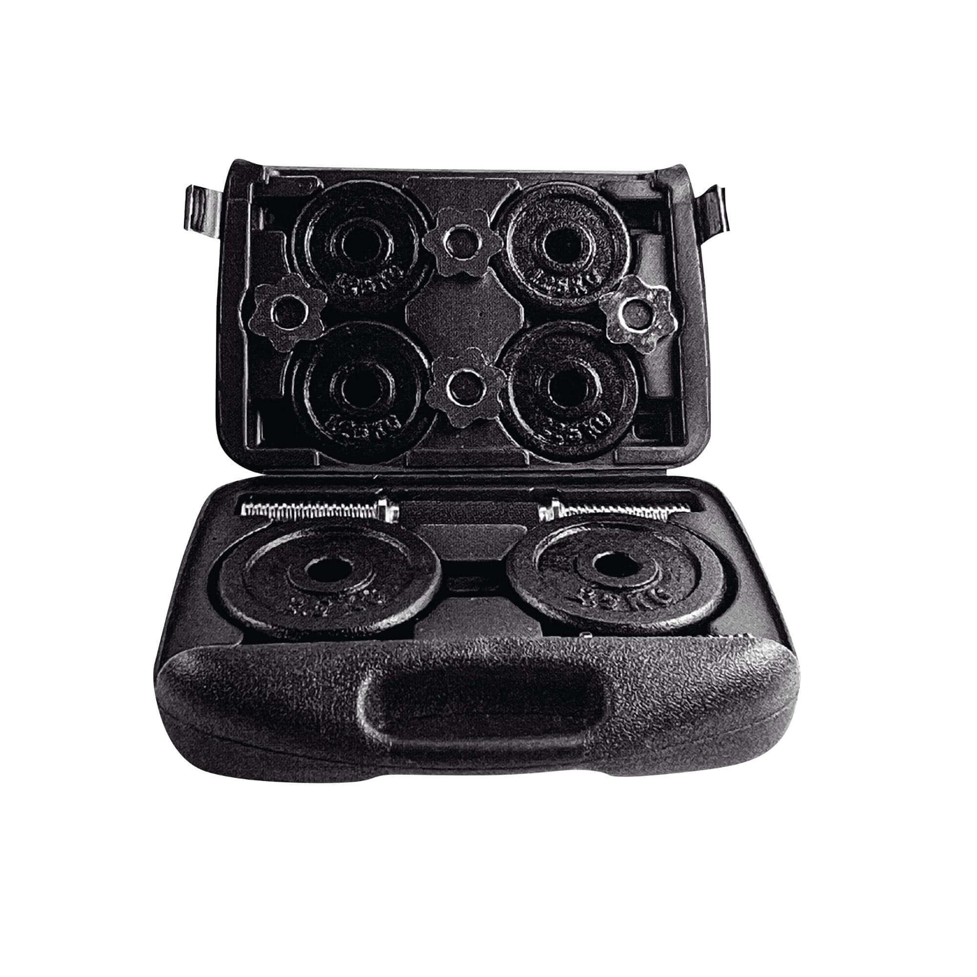 KEFL Cast Iron Adjustable Dumbbell 20/30/50KG Sets - Black/Chrome