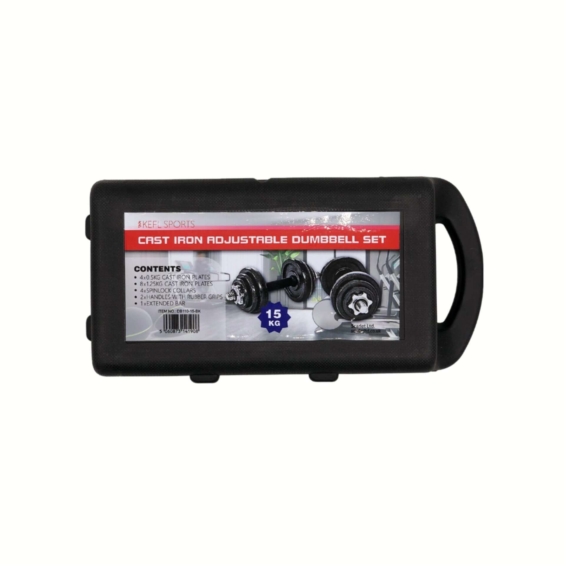 KEFL Cast Iron Adjustable Dumbbell Set 15kg - 20kg - 30kg - 50kg