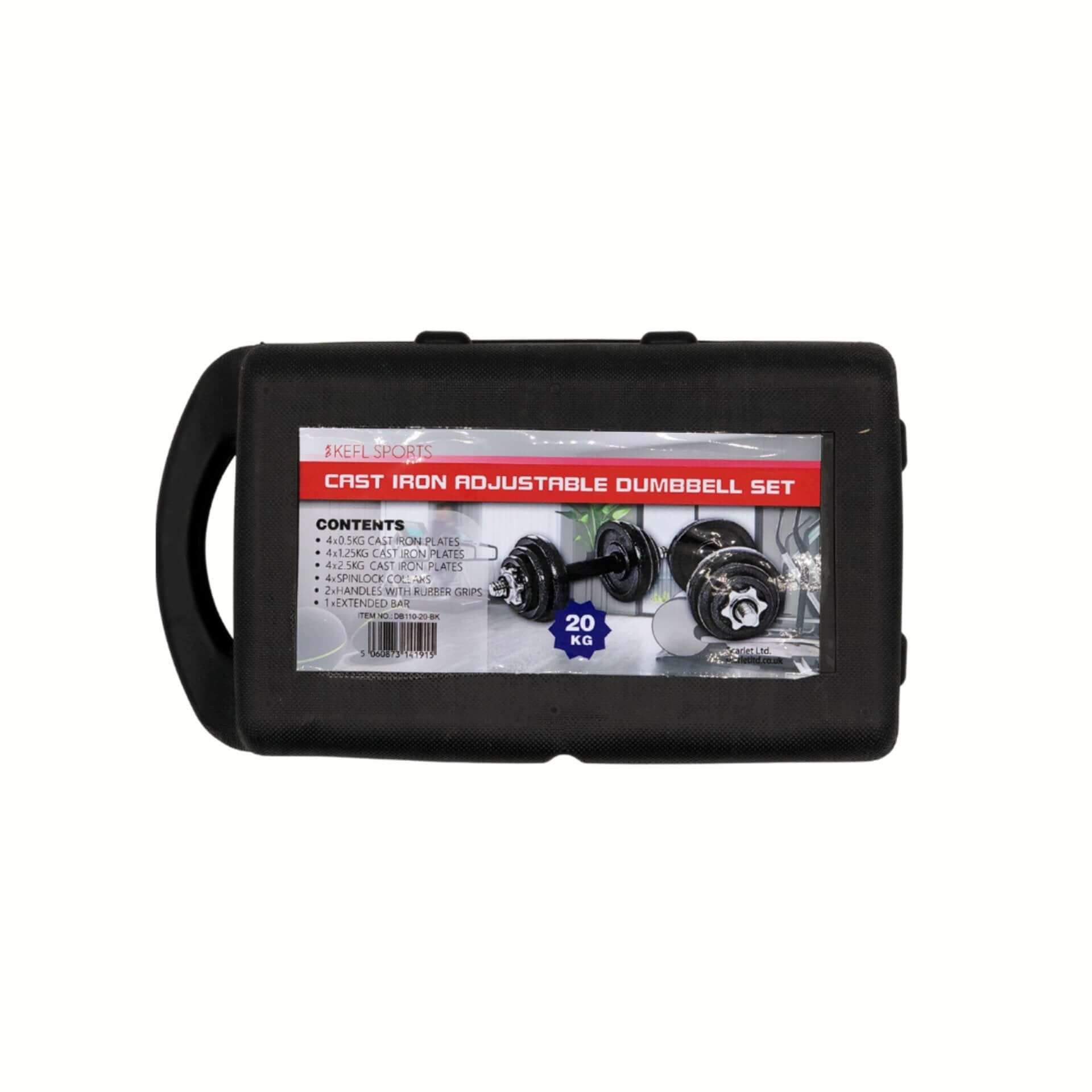 KEFL Cast Iron Adjustable Dumbbell Set 15kg - 20kg - 30kg - 50kg