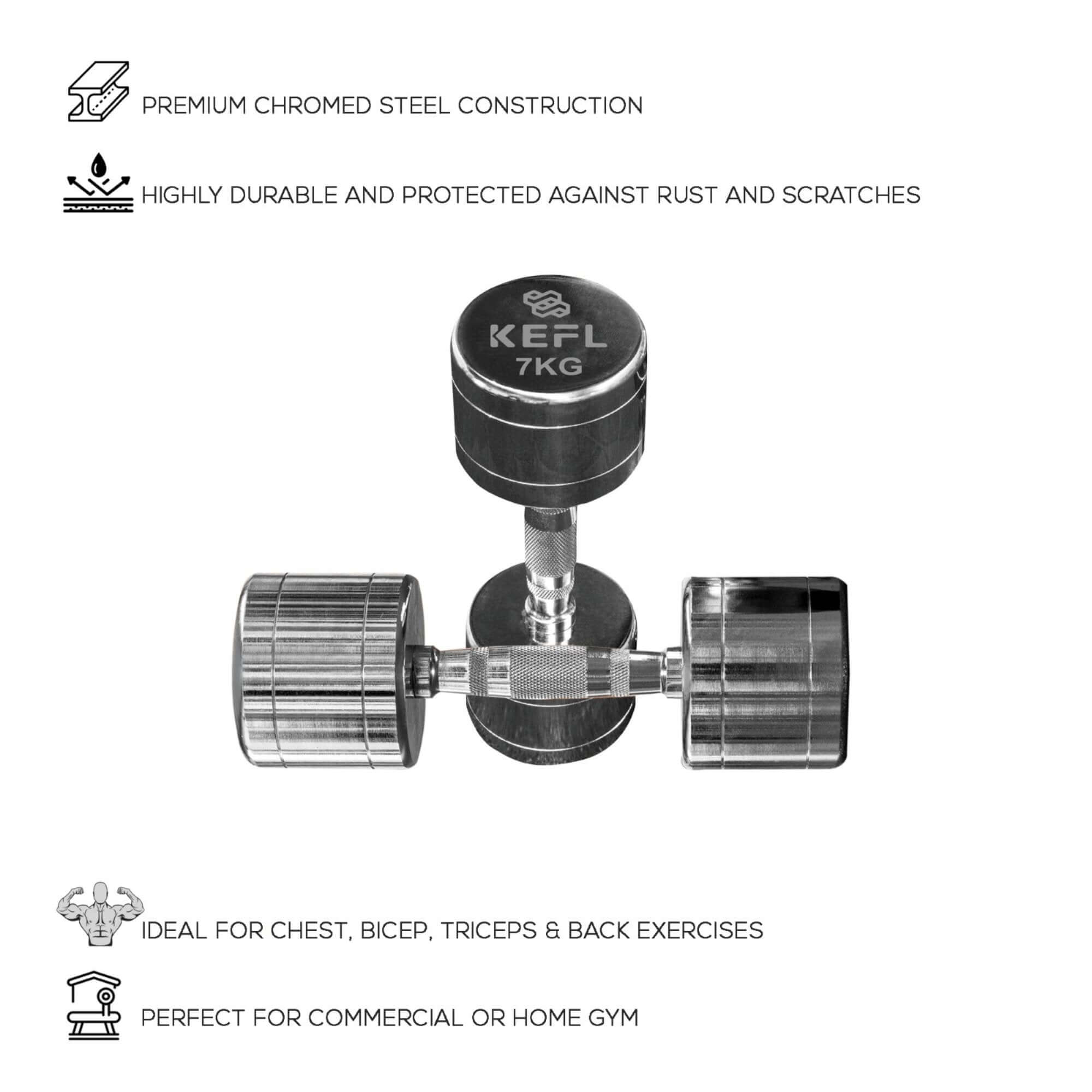 KEFL Chrome Dumbbell - KEFLUK