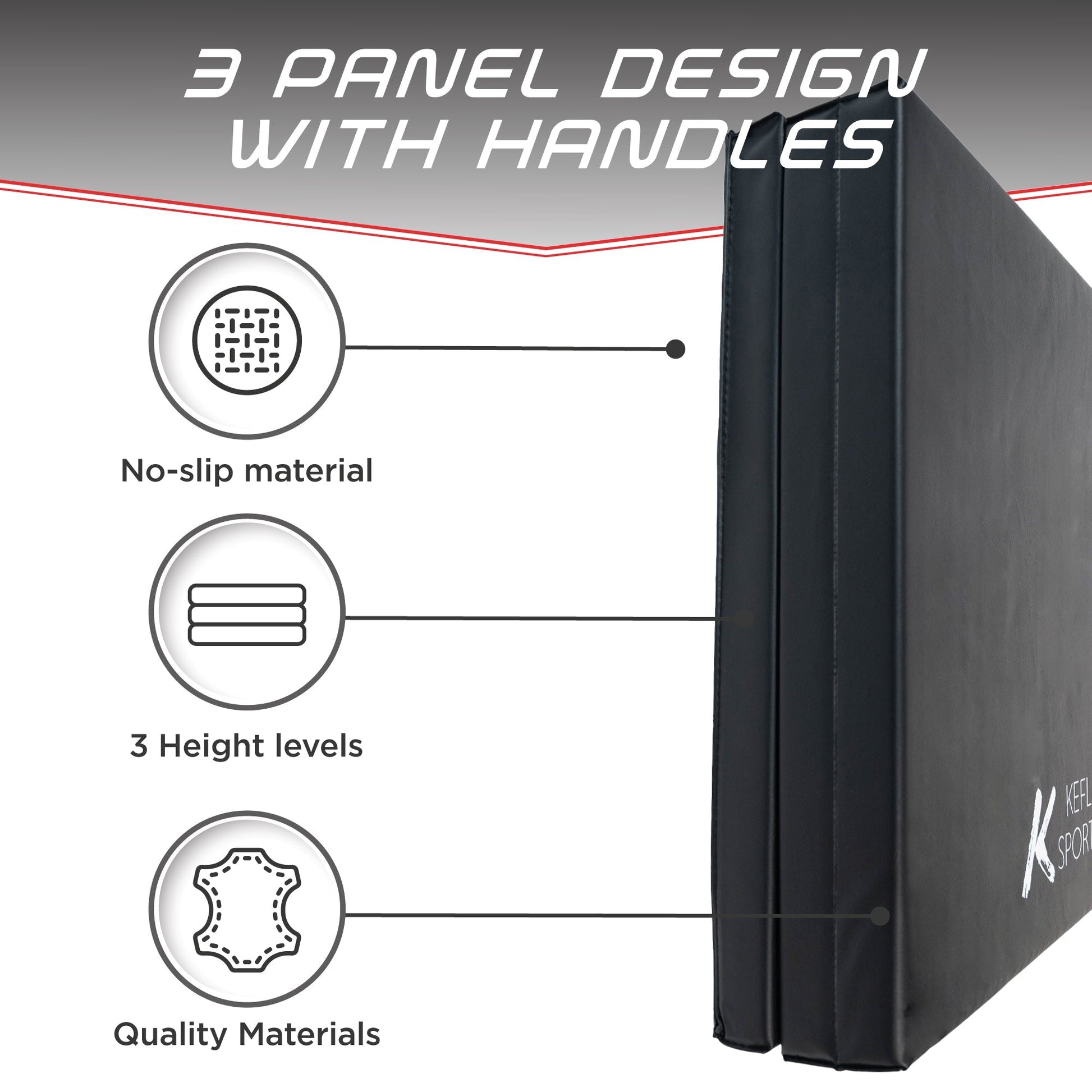 KEFL Foldable Exercise Mat - Black