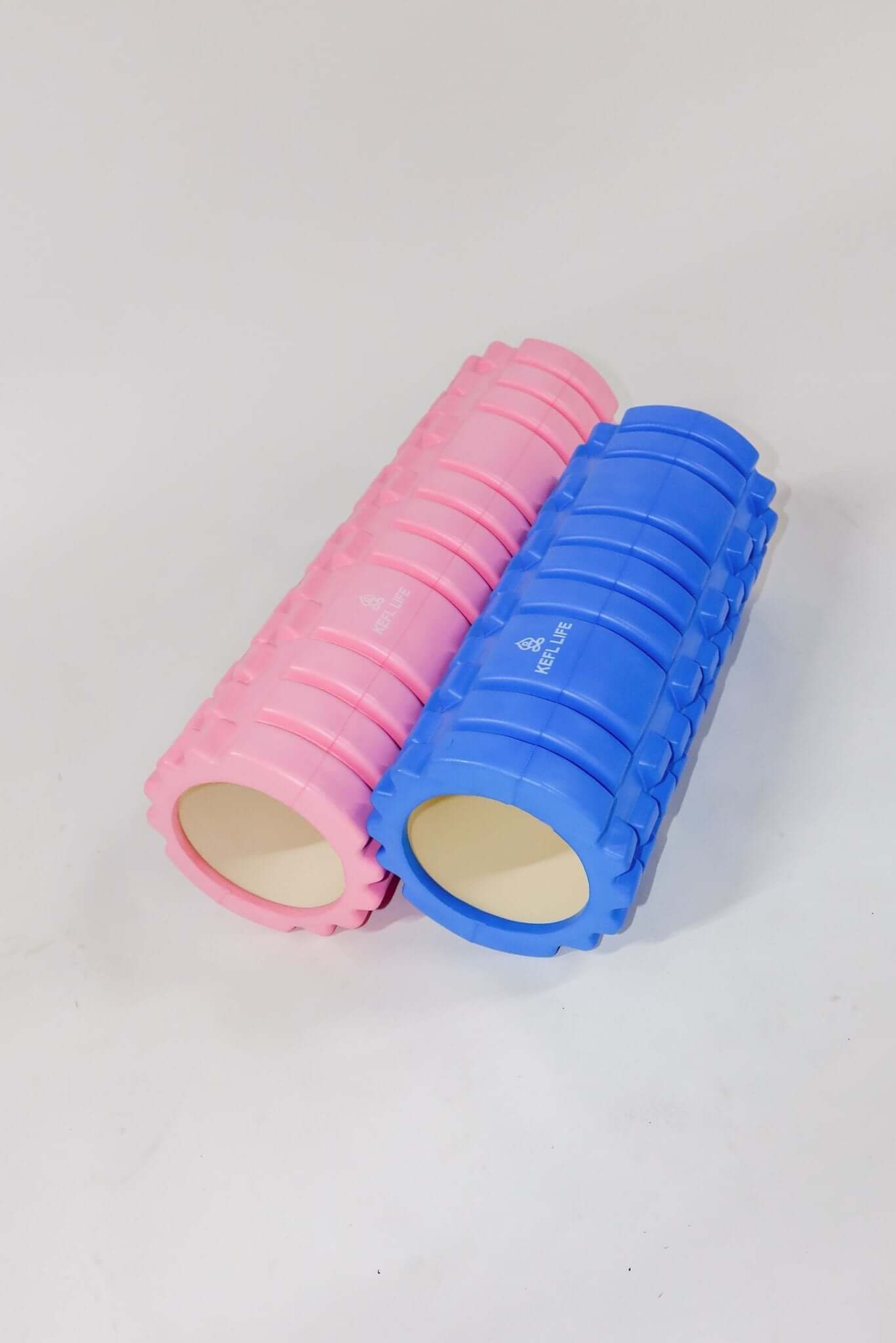 KEFL Life Yoga Foam Roller, Hollow, Blue & Pink