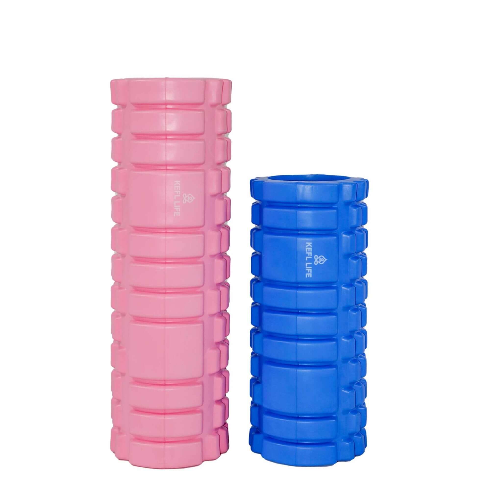 KEFL Life Yoga Foam Roller, Hollow, Blue & Pink - KEFLUK