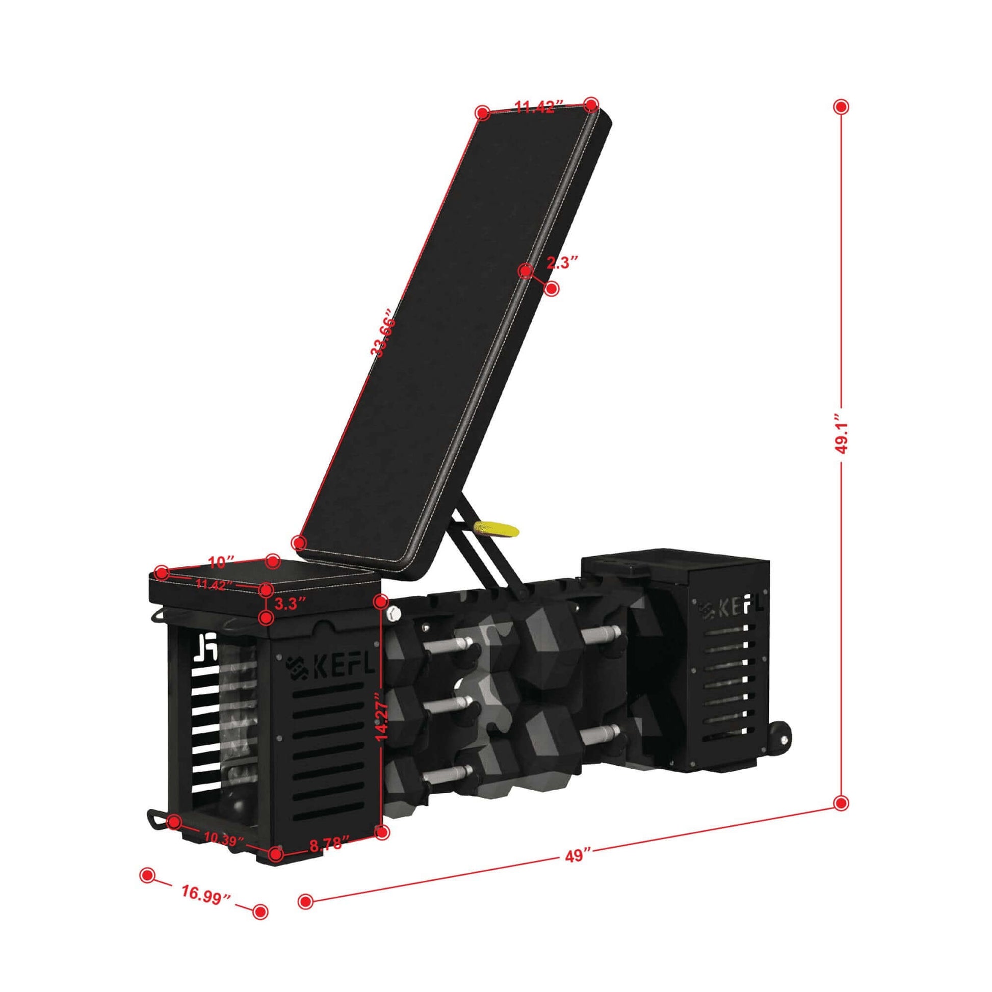 KEFL Multi - function workout and Dumbbell Storage Bench