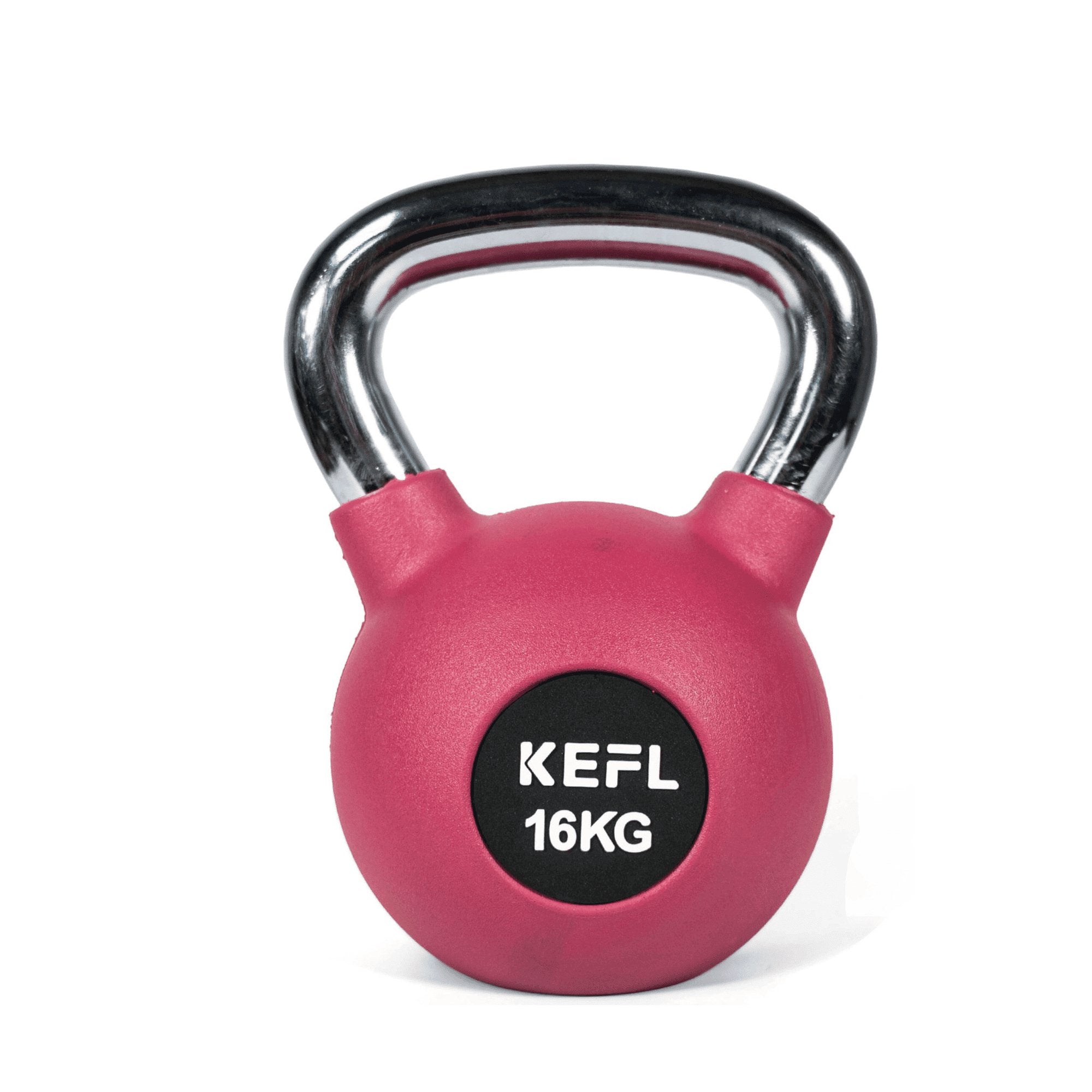 KEFL Rubber Coated Kettlebell with Chrome Handle - KEFLUK