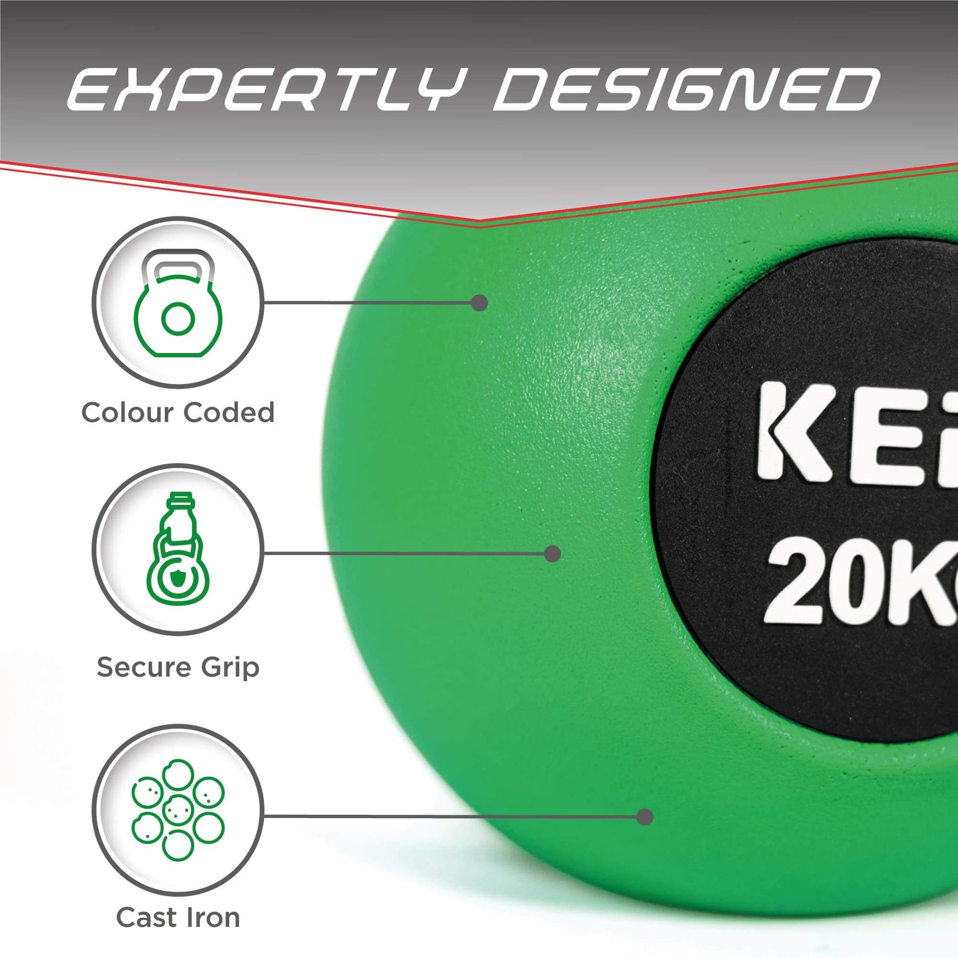 KEFL Rubber Coated Kettlebell with Chrome Handle