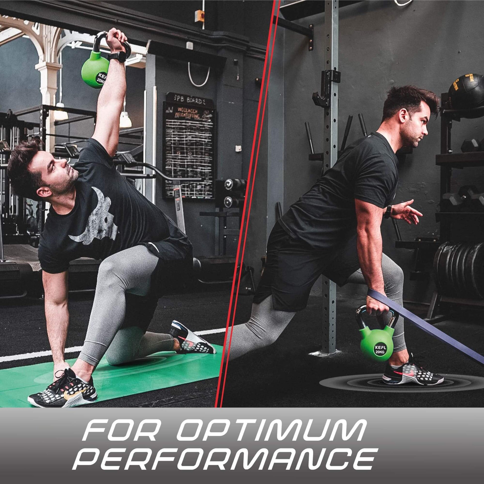 KEFL Rubber Coated Kettlebell with Chrome Handle