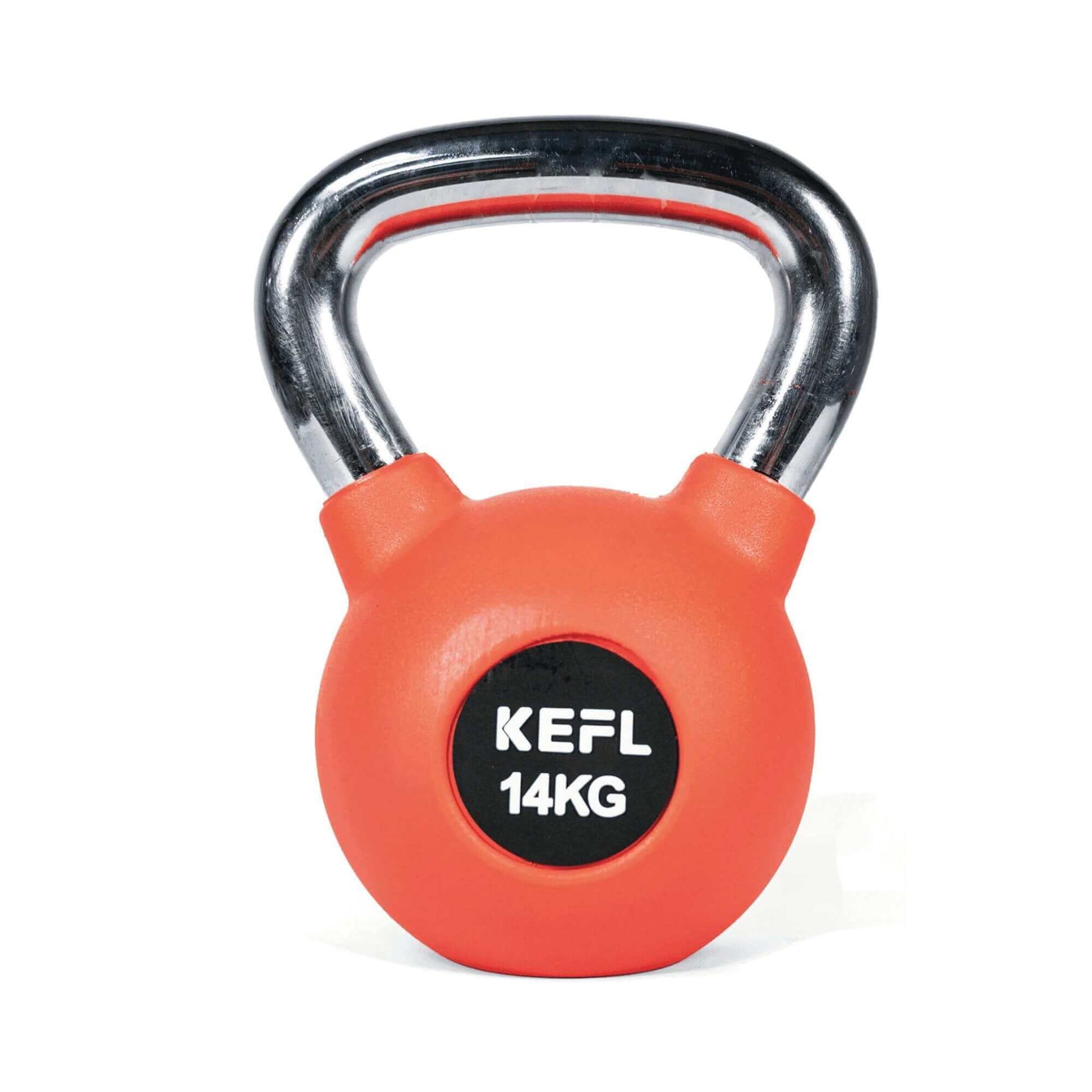 KEFL Rubber Coated Kettlebell with Chrome Handle