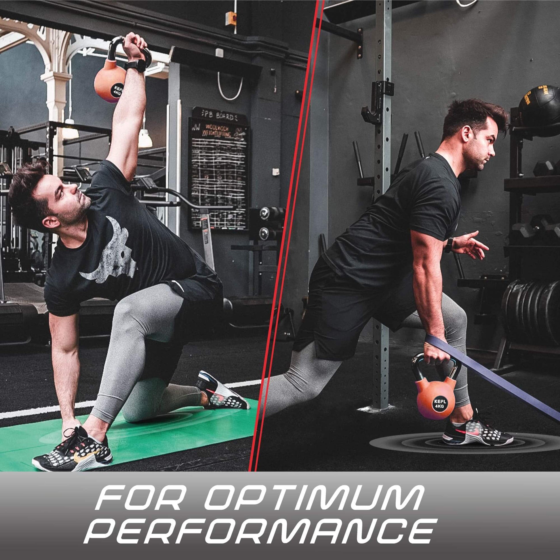 KEFL Rubber Coated Kettlebell with Chrome Handle