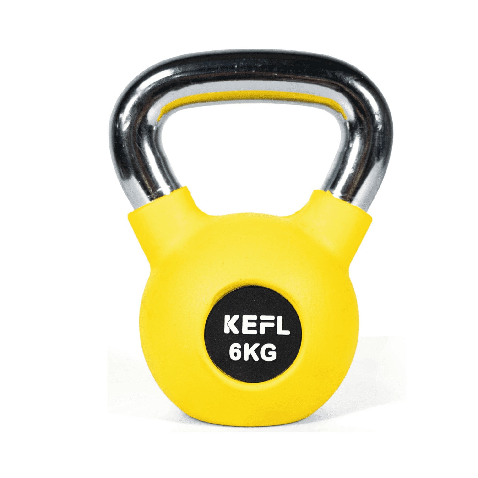 KEFL Rubber Coated Kettlebell with Chrome Handle - KEFLUK