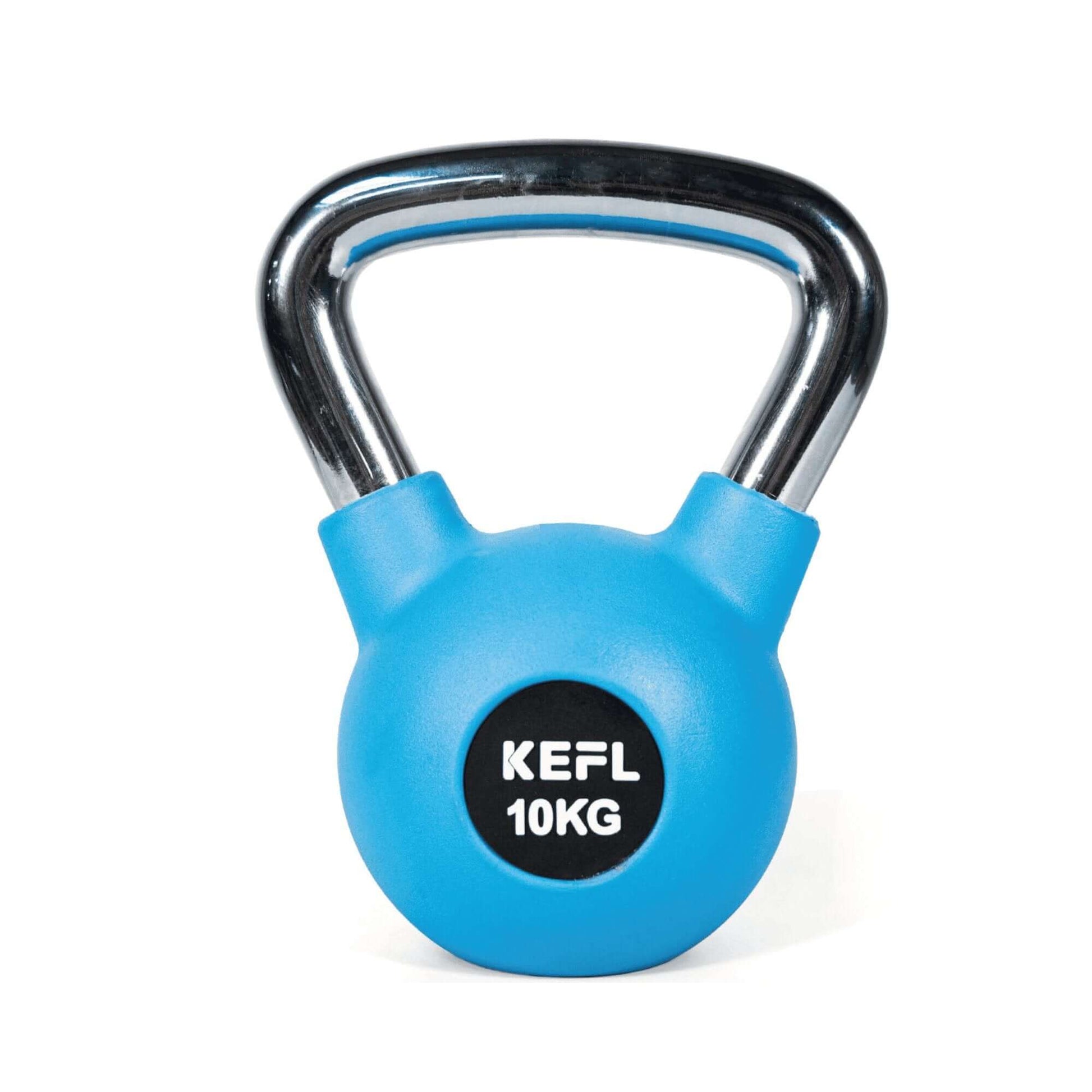 KEFL Rubber Coated Kettlebell with Chrome Handle