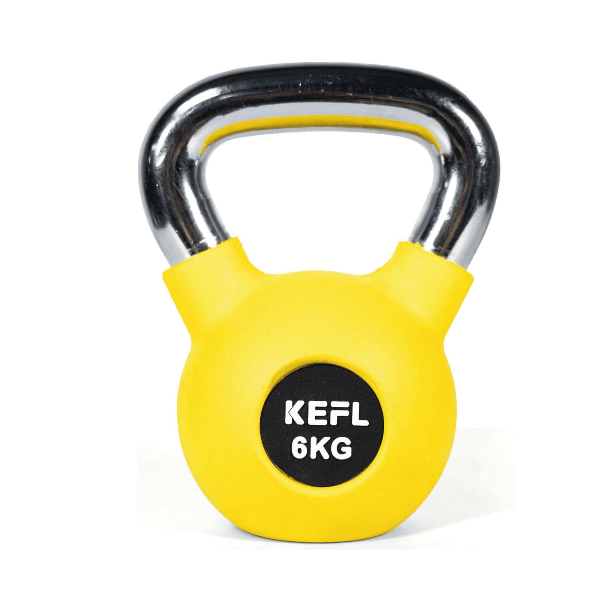KEFL Rubber Coated Kettlebell with Chrome Handle