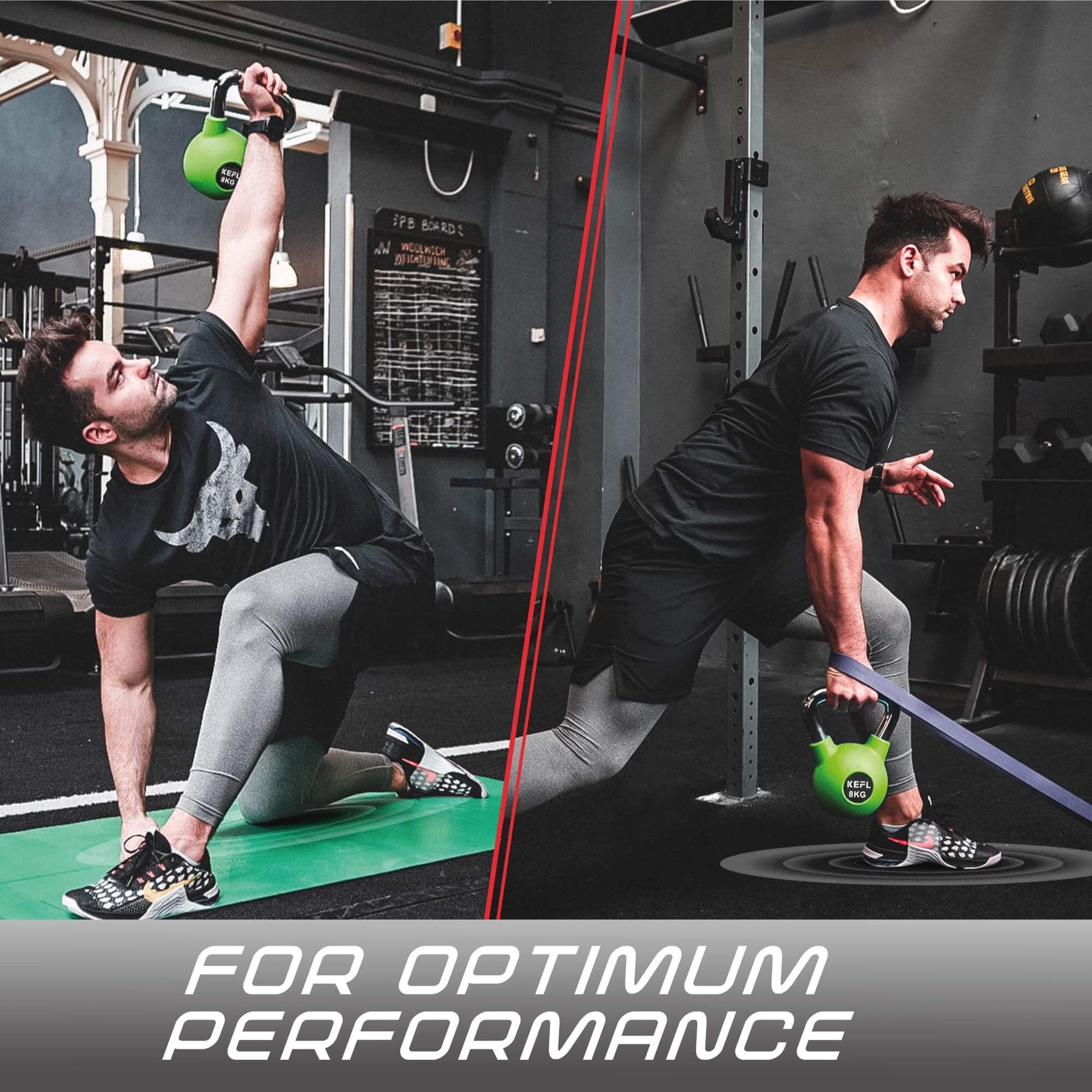 KEFL Rubber Coated Kettlebell with Chrome Handle