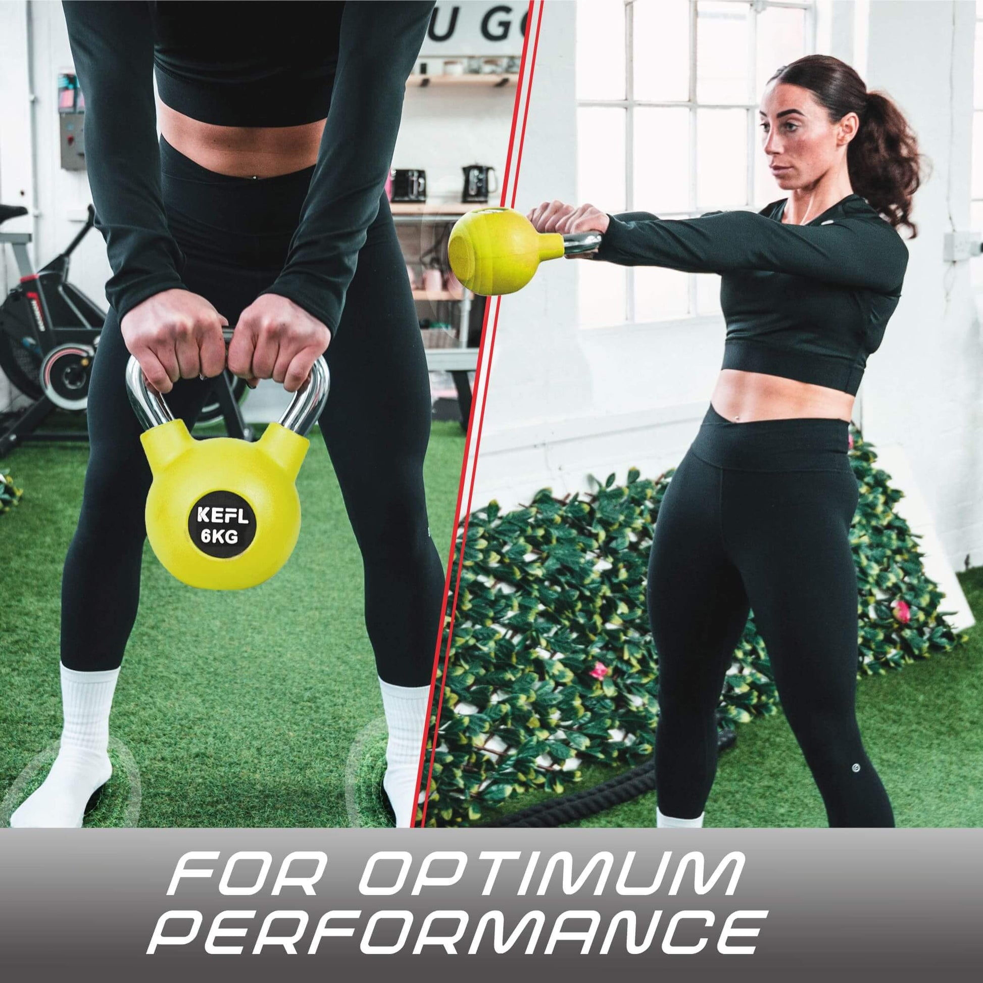 KEFL Rubber Coated Kettlebell with Chrome Handle