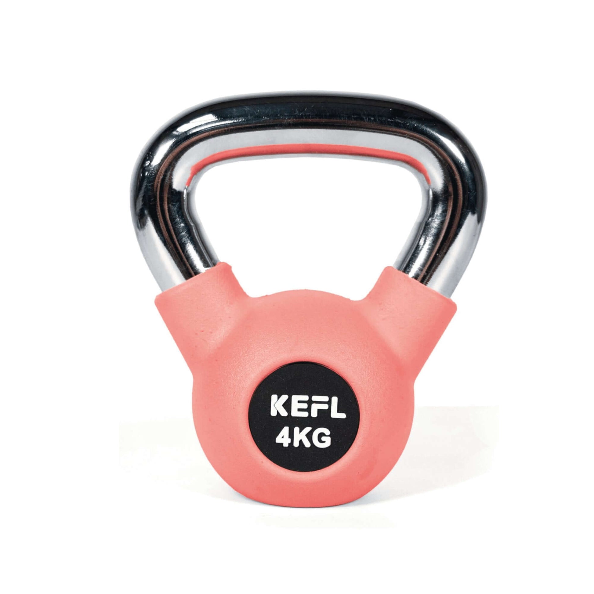 KEFL Rubber Coated Kettlebell with Chrome Handle
