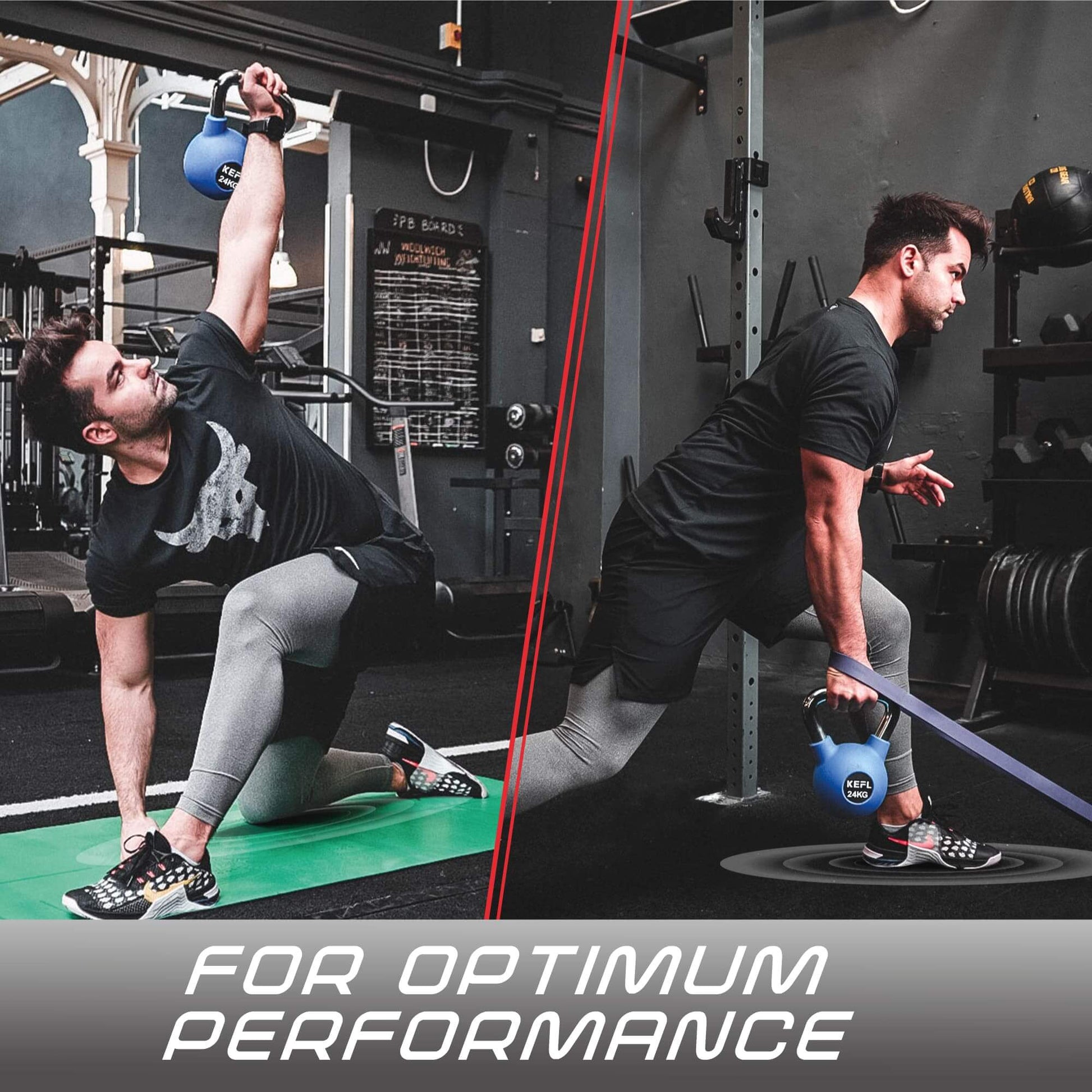 KEFL Rubber Coated Kettlebell with Chrome Handle