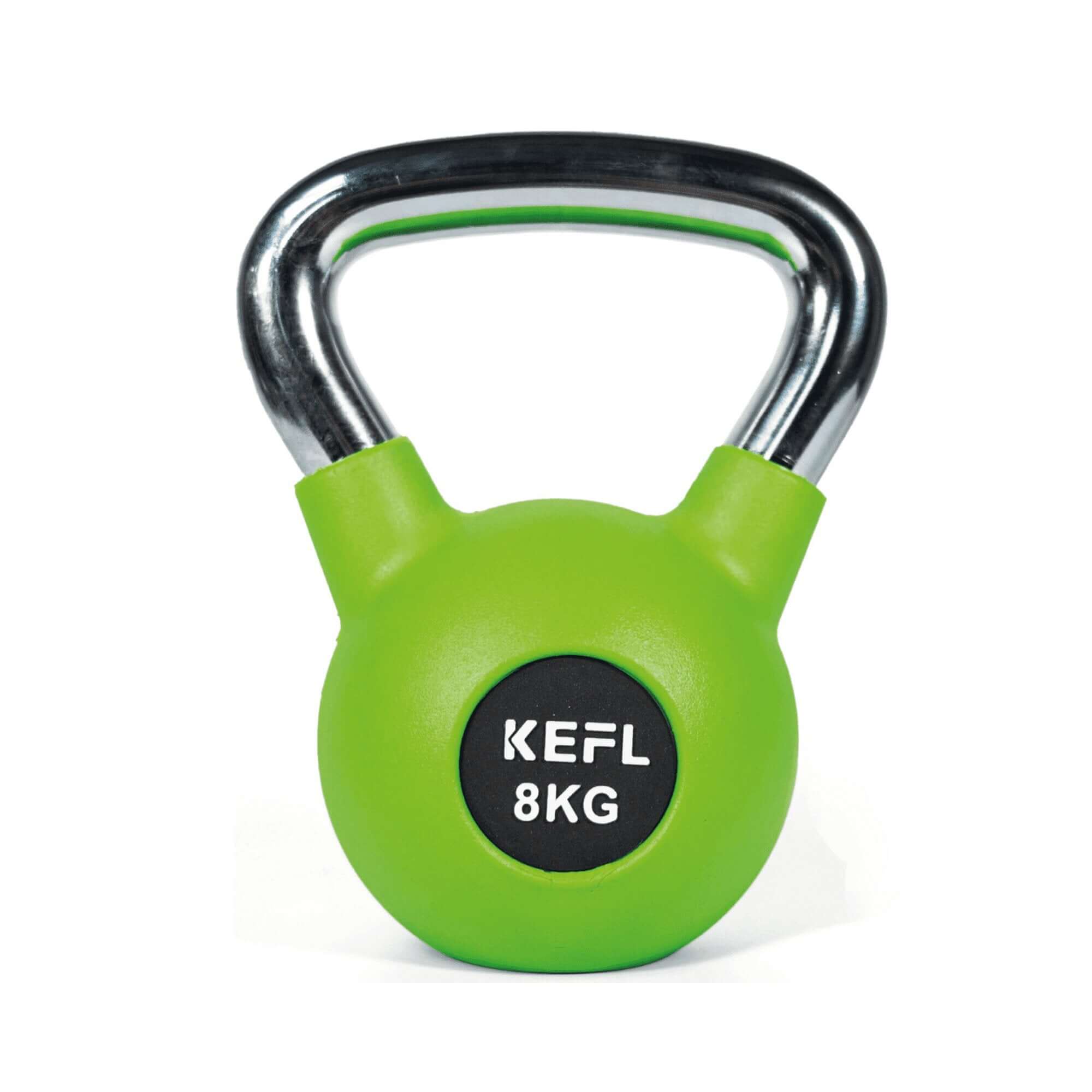 KEFL Rubber Coated Kettlebell with Chrome Handle