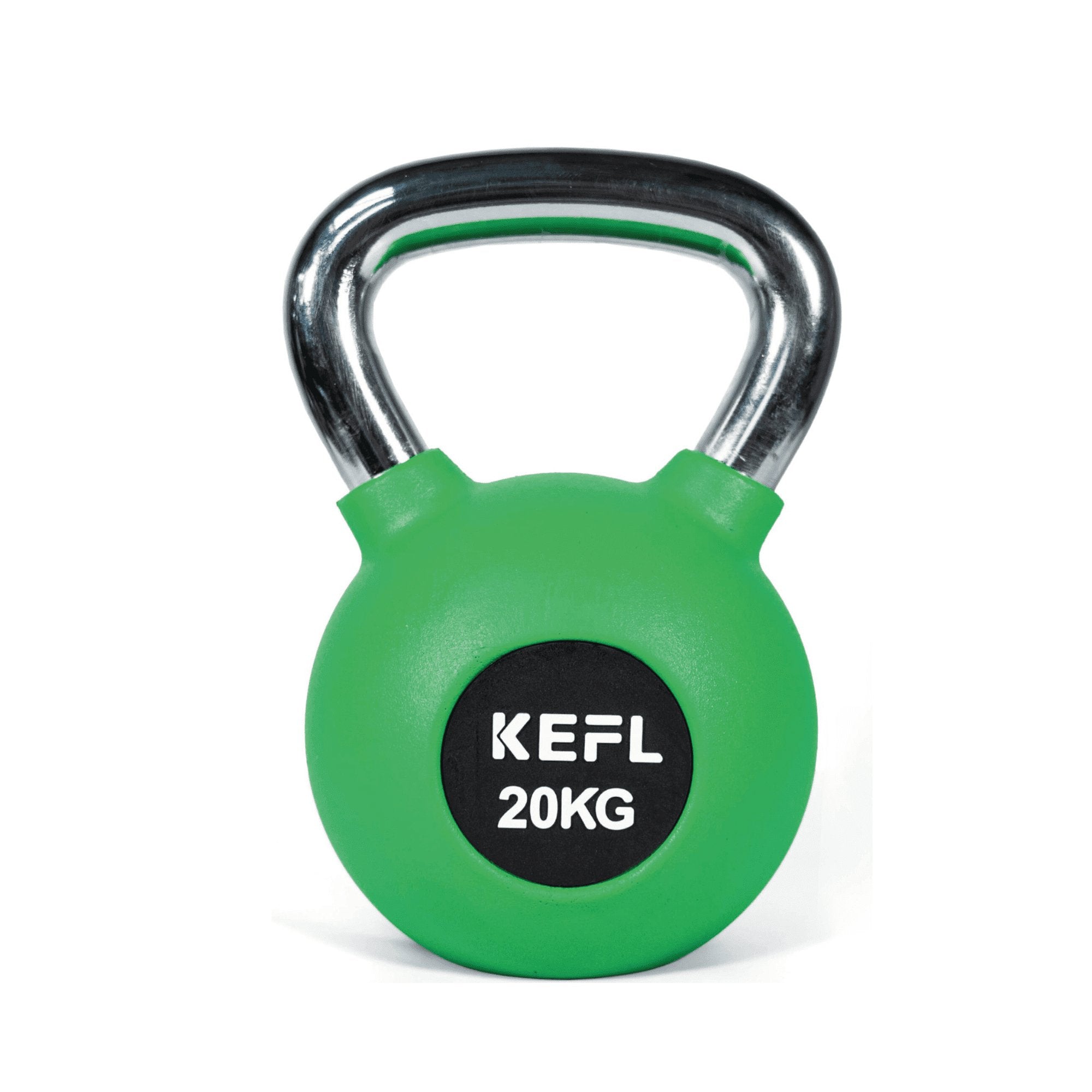 KEFL Rubber Coated Kettlebell with Chrome Handle - KEFLUK