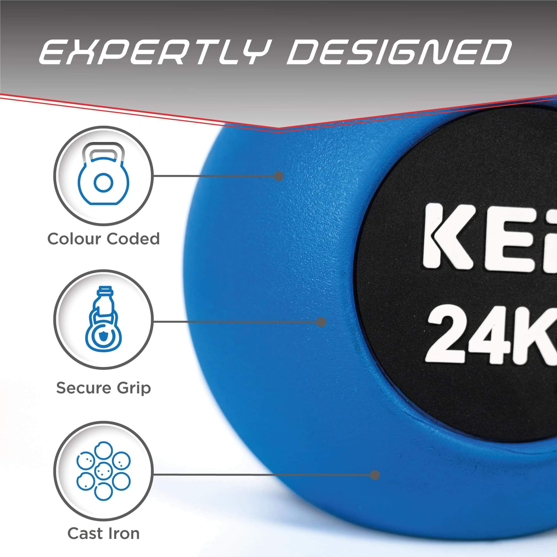 KEFL Rubber Coated Kettlebell with Chrome Handle