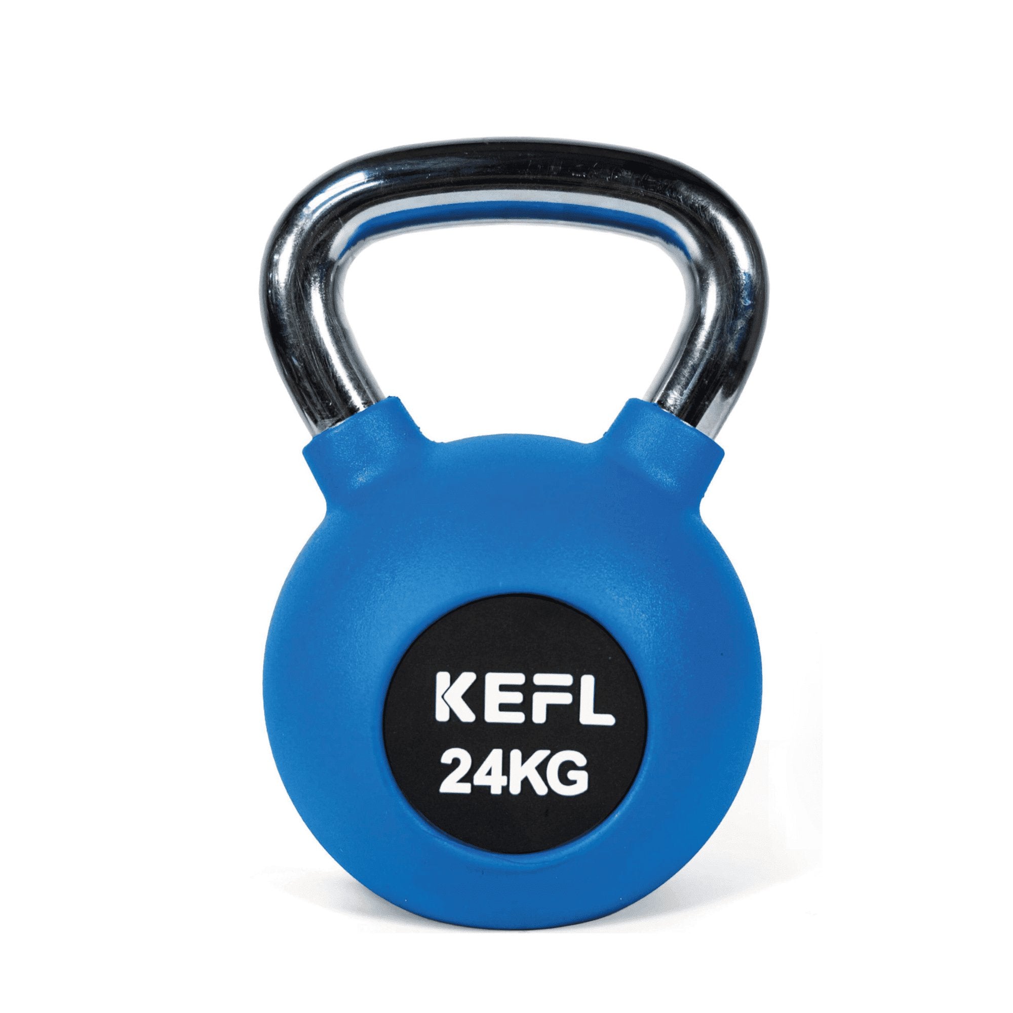 KEFL Rubber Coated Kettlebell with Chrome Handle - KEFLUK