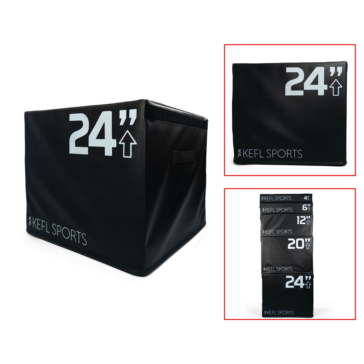 KEFL Soft Foam Plyo Jump Box - Black - KEFL