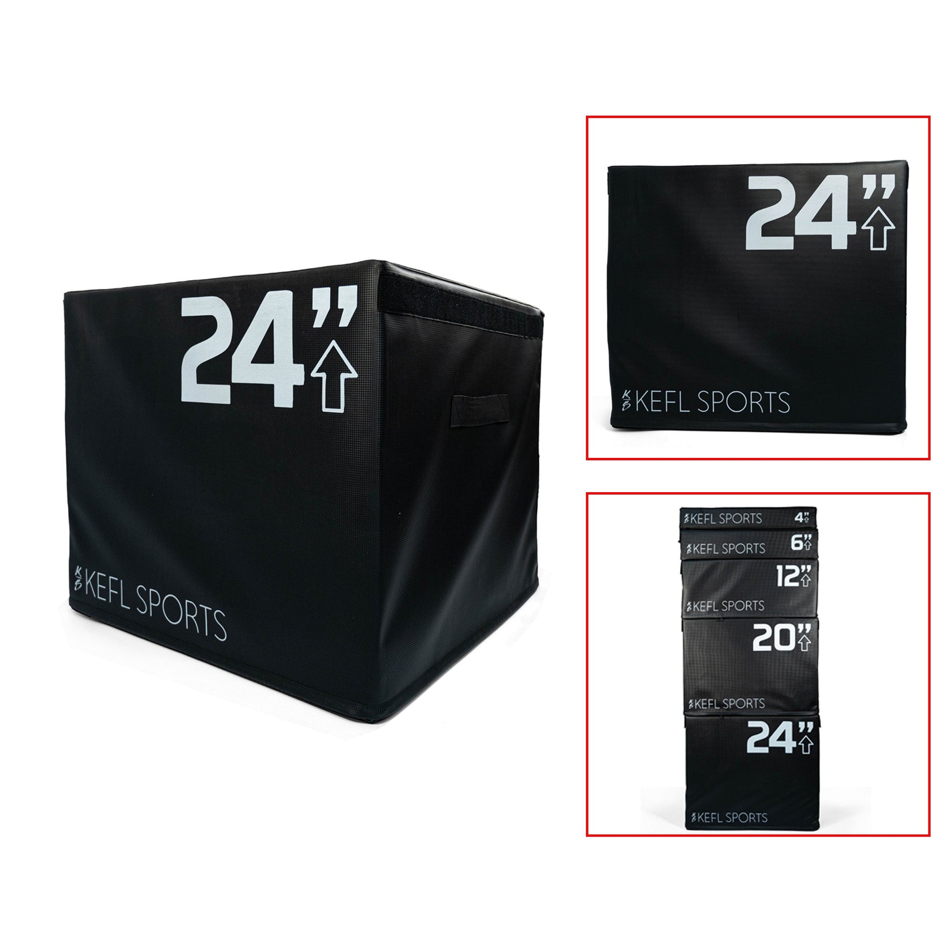 KEFL Soft Foam Plyo Jump Box - Black