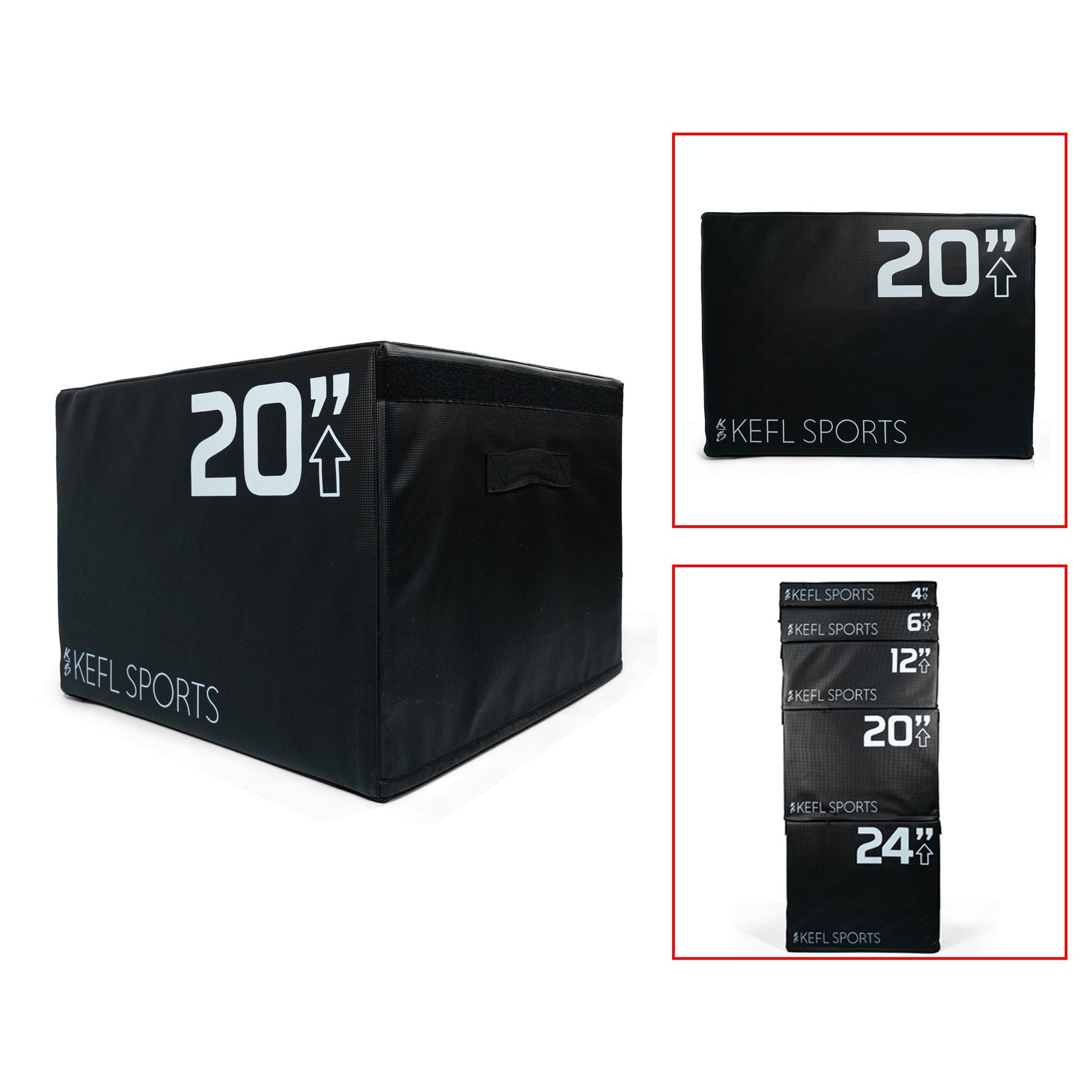 KEFL Soft Foam Plyo Jump Box - Black