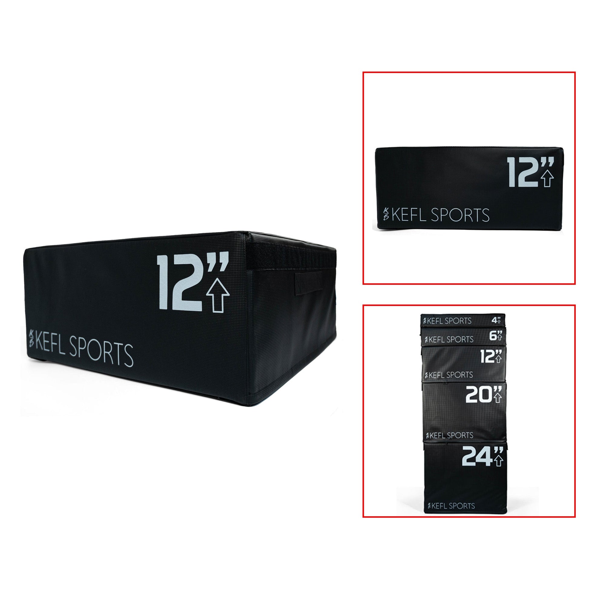 KEFL Soft Foam Plyo Jump Box - Black