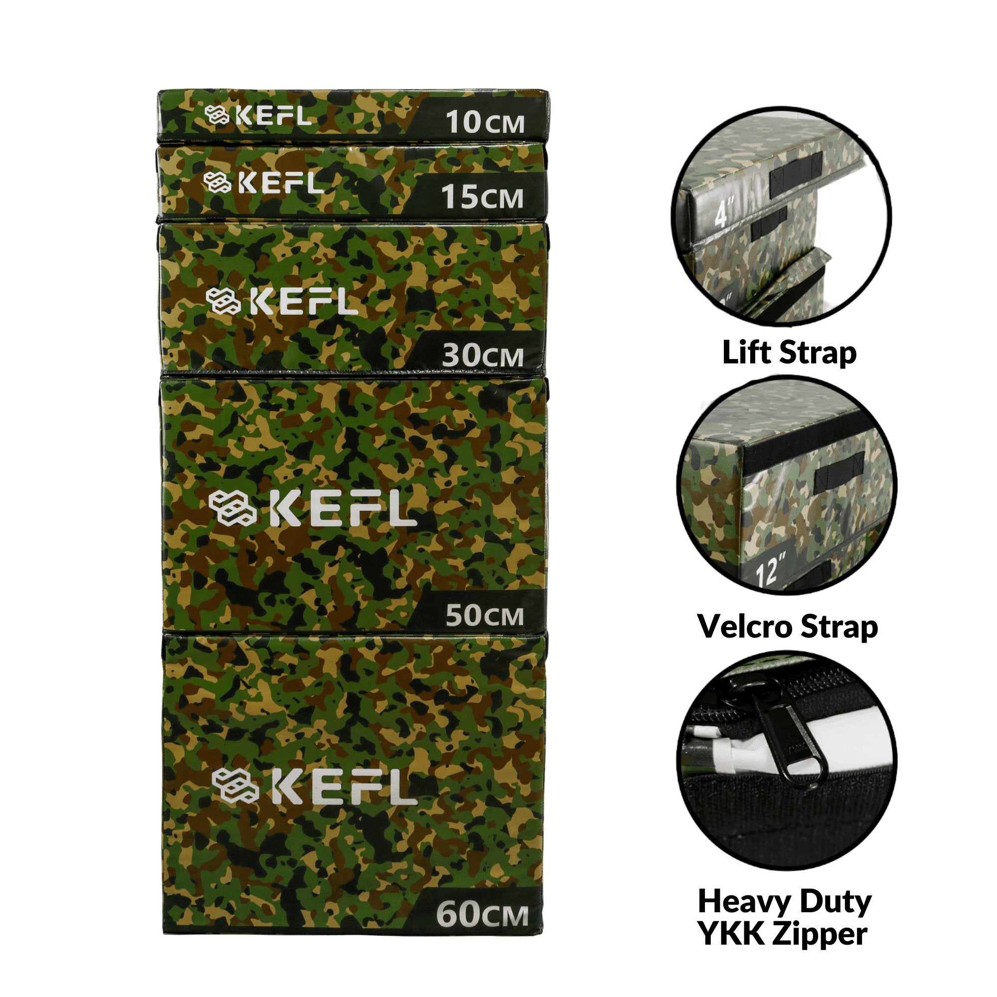 KEFL Soft Foam Plyometric Jump Box - Green Camo - KEFLUK