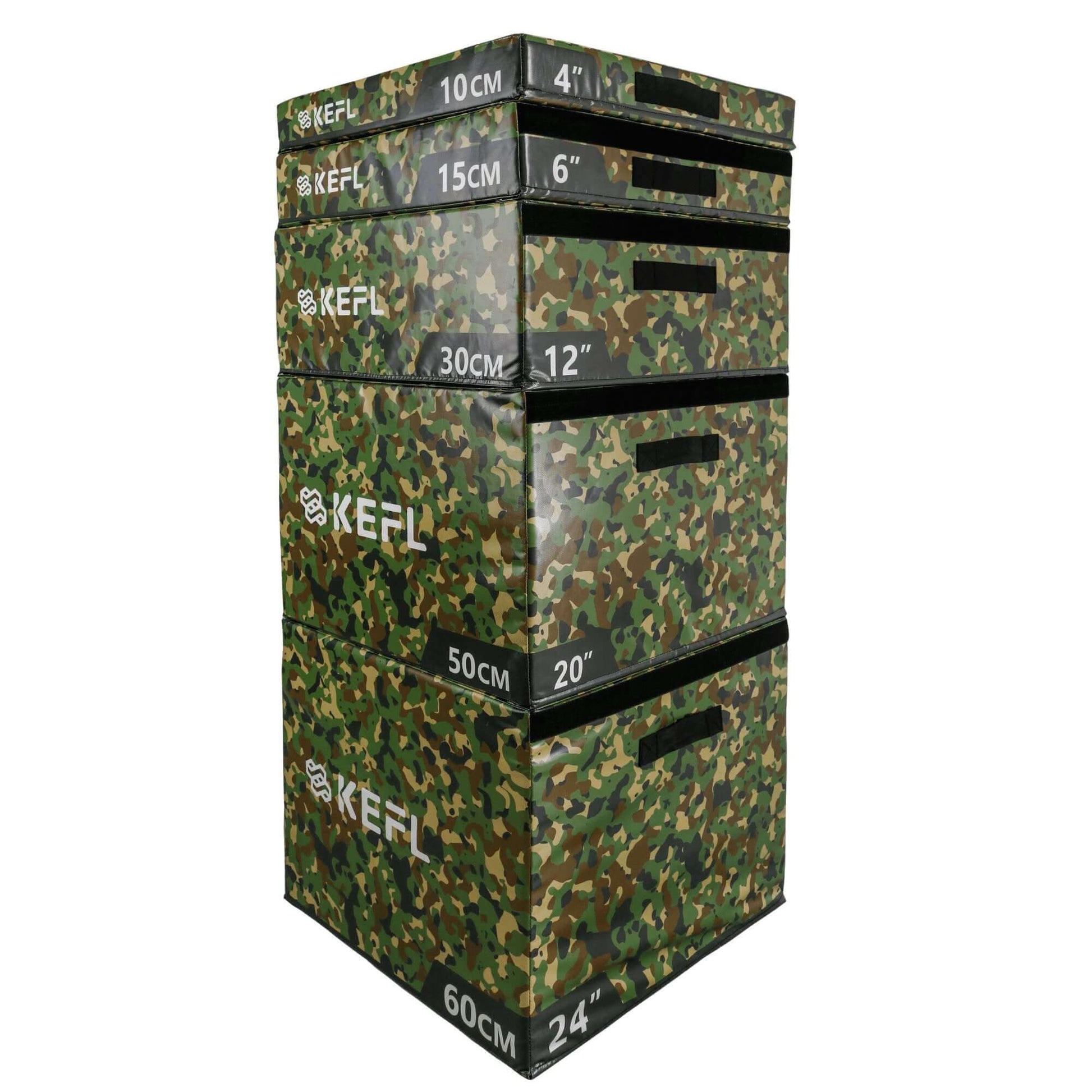 KEFL Soft Foam Plyometric Jump Box - Green Camo