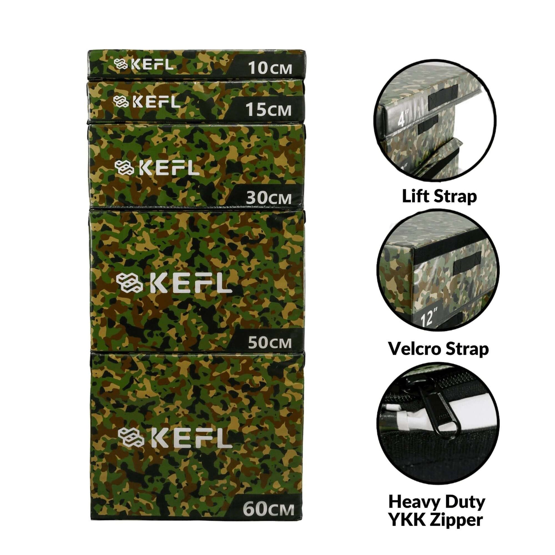 KEFL Soft Foam Plyometric Jump Box - Green Camo