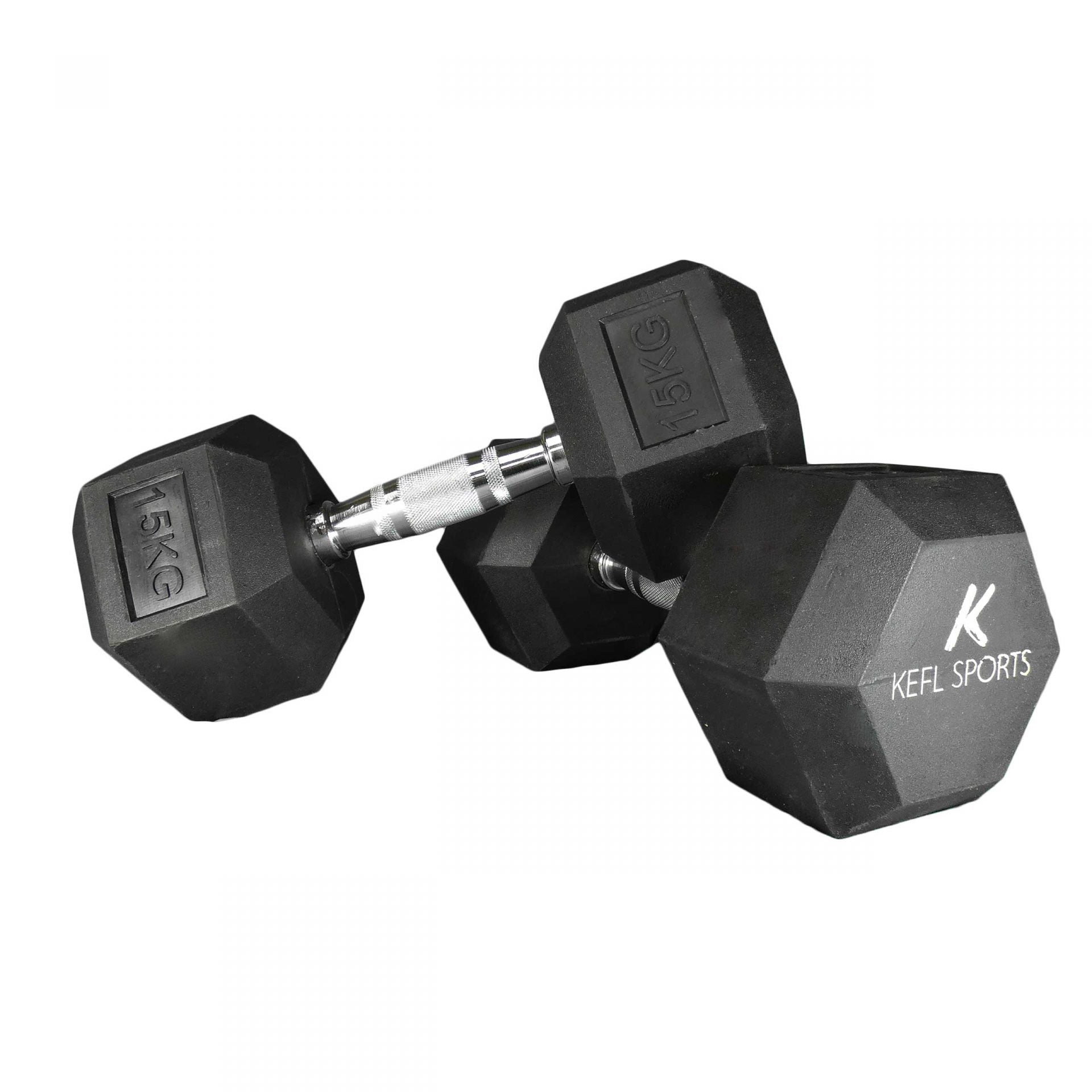 KEFL Sports Hexagonal Rubber Dumbbell - KEFLUK