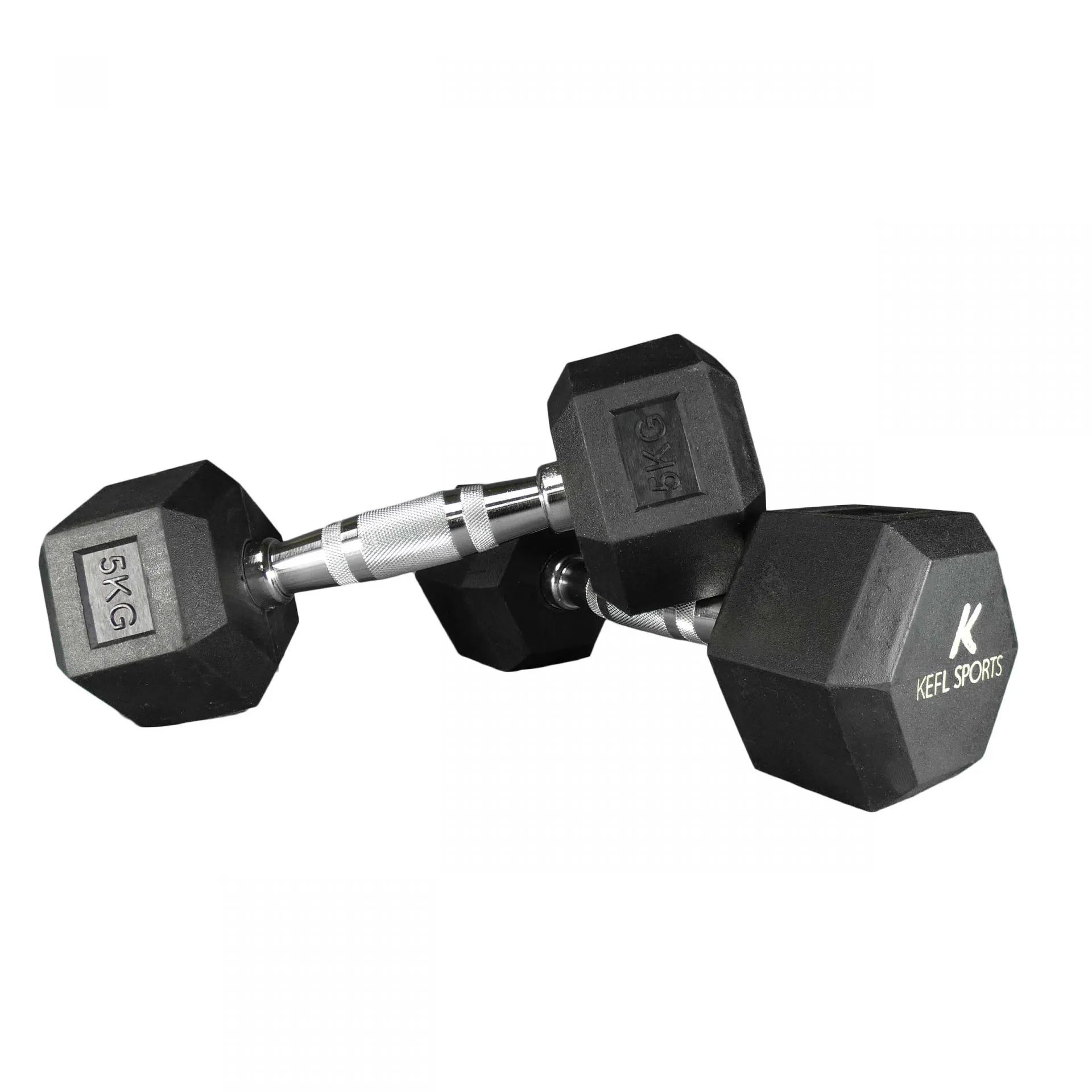 KEFL Sports Hexagonal Rubber Dumbbell