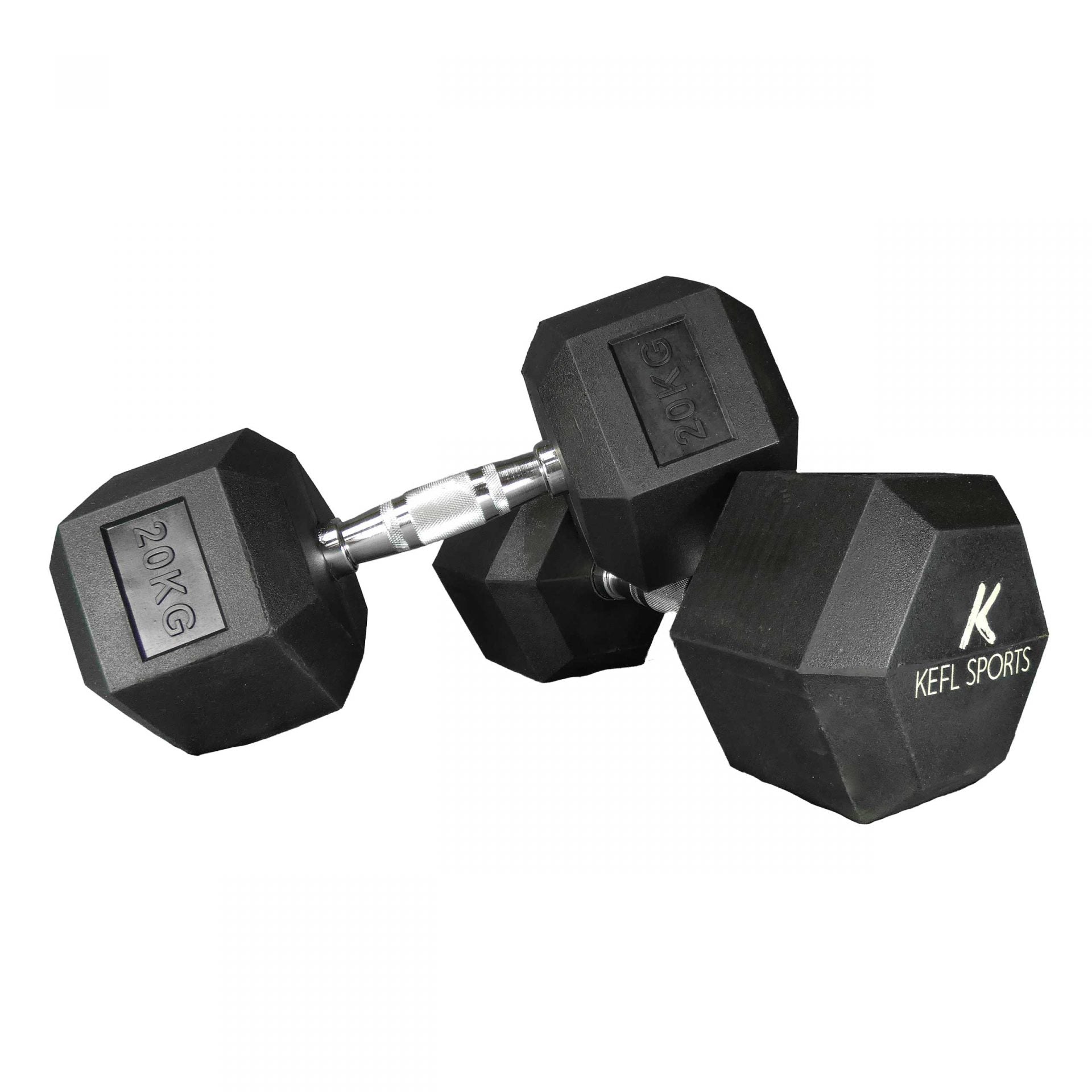 KEFL Sports Hexagonal Rubber Dumbbell