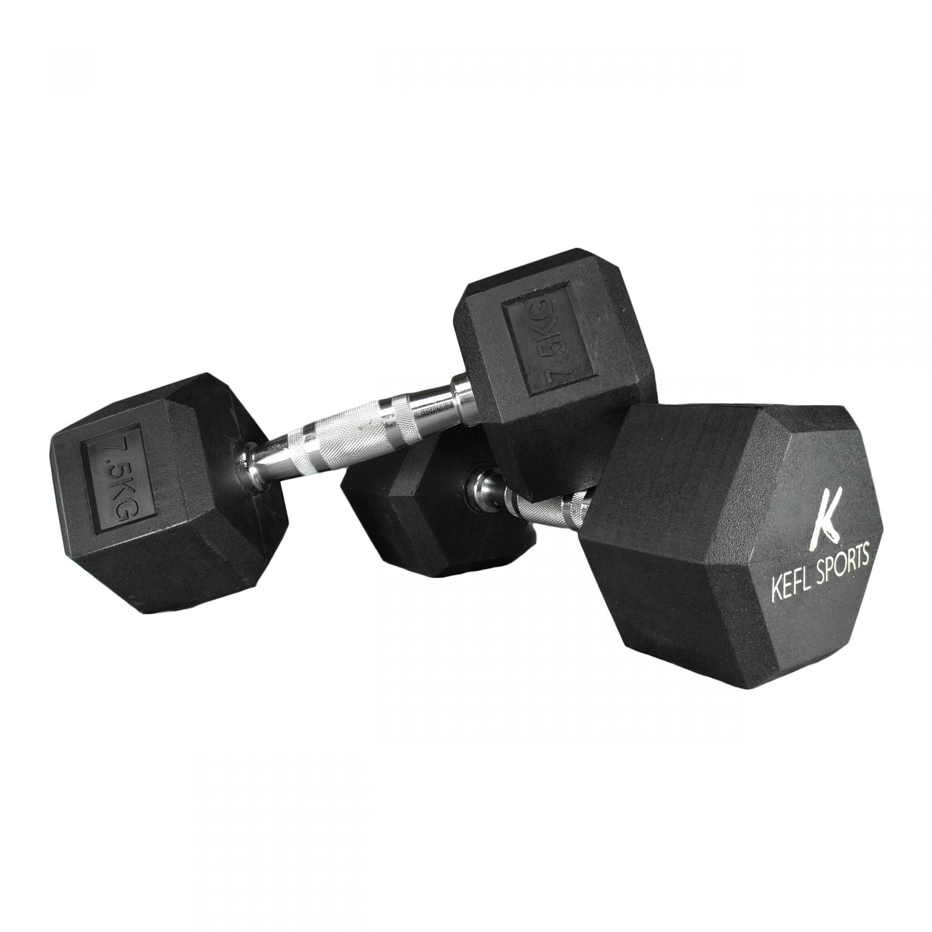 KEFL Sports Hexagonal Rubber Dumbbell
