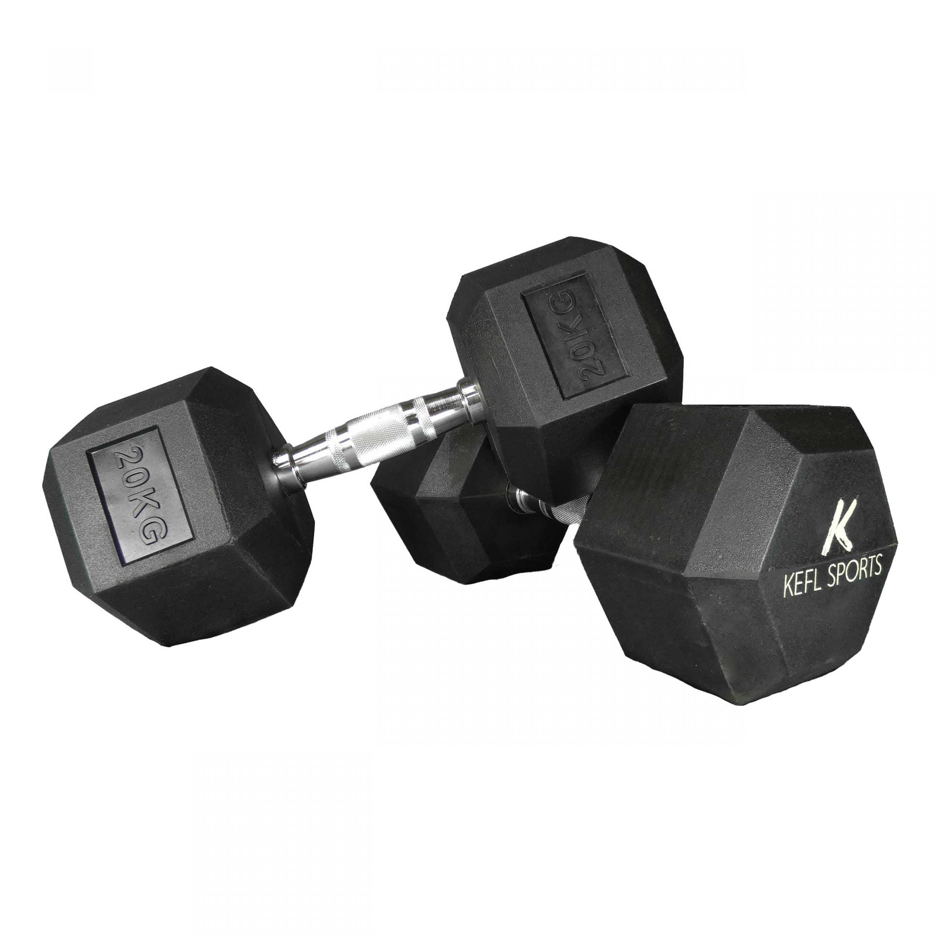 KEFL Sports Hexagonal Rubber Dumbbell - KEFLUK