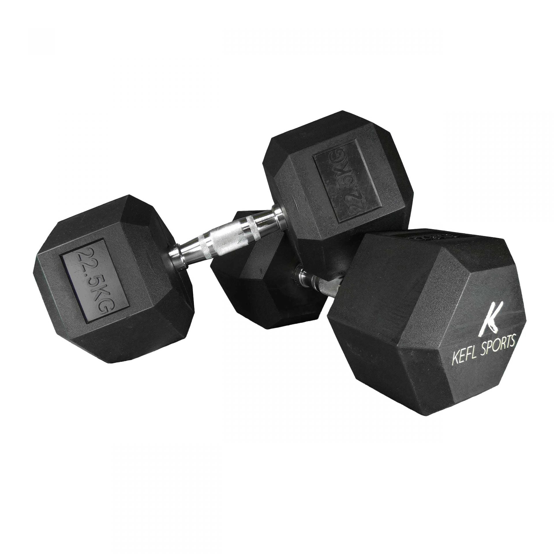 KEFL Sports Hexagonal Rubber Dumbbell - KEFLUK